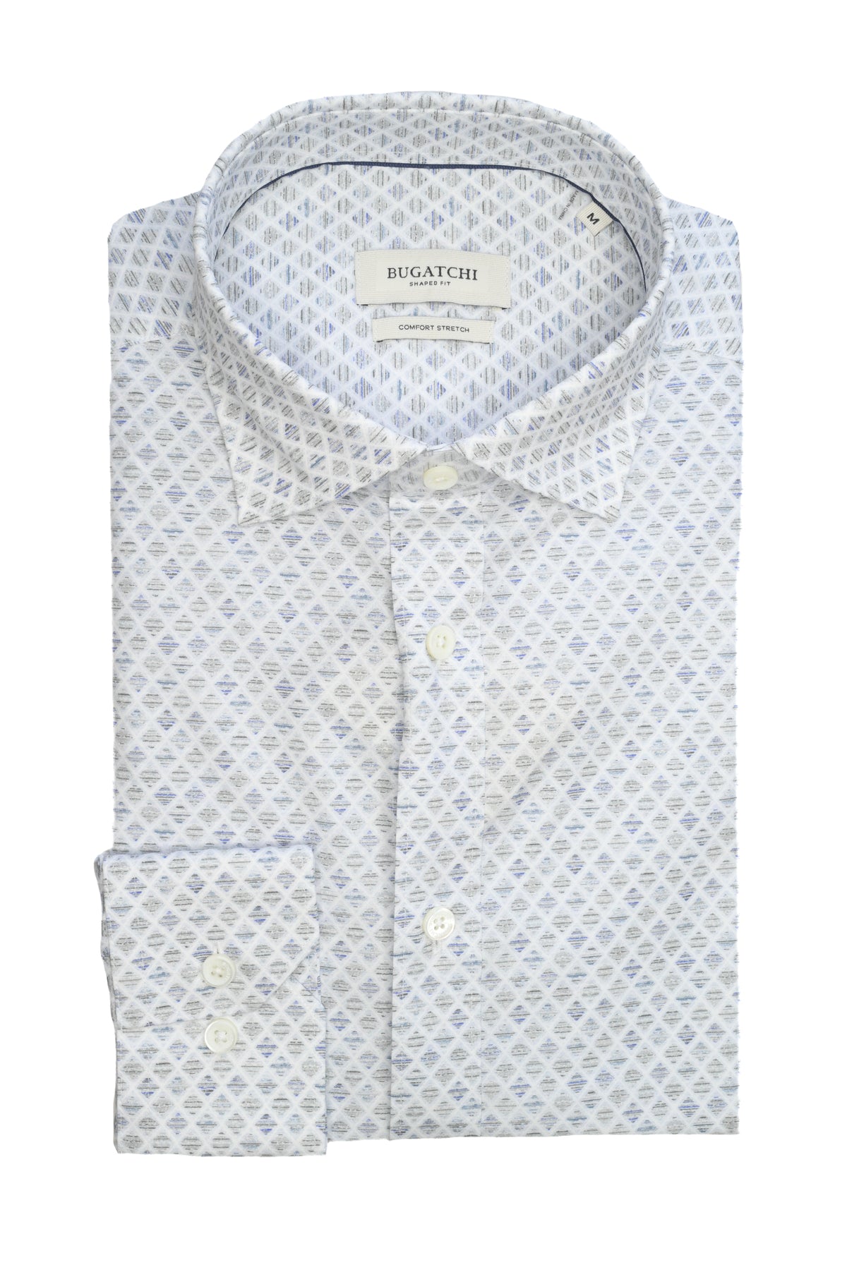 Bugatchi Comfort Stretch Shirt - Diamond White