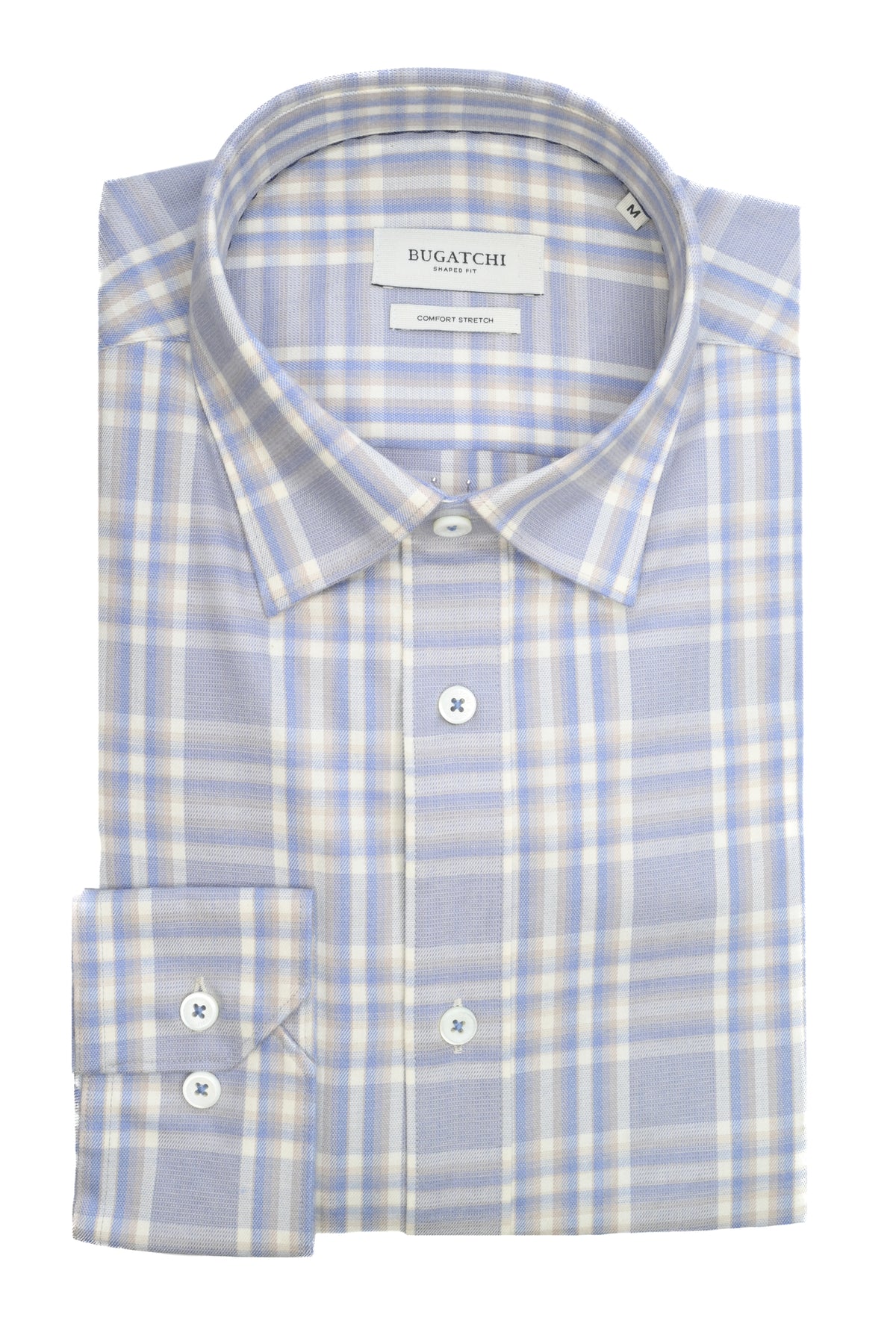 Bugatchi Comfort Stretch Shirt - Air Blue Plaid