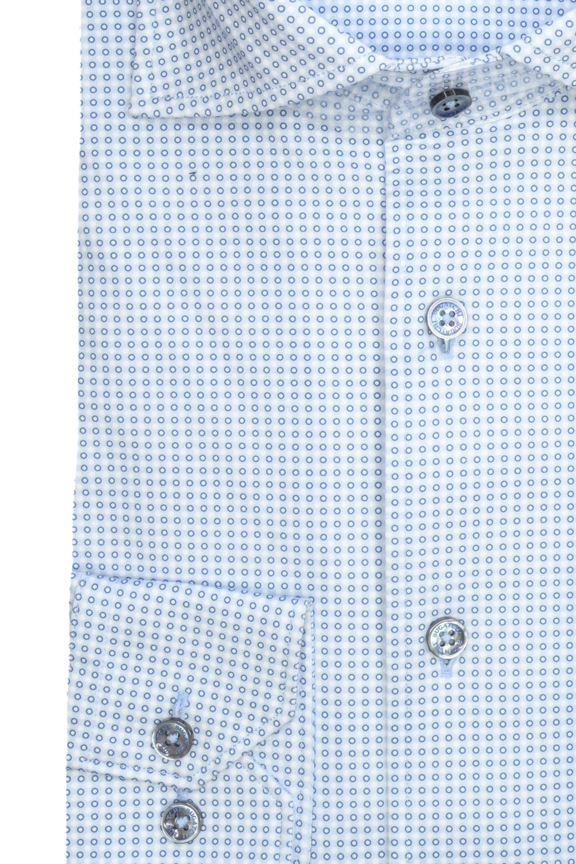 Bugatchi OoohCotton® Shirt - Air Blue Dots