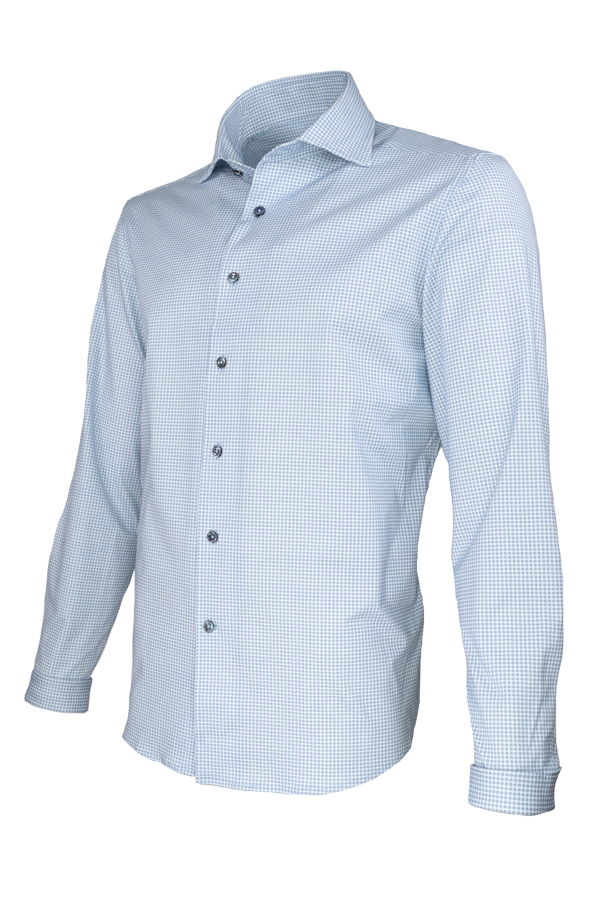 Bugatchi OoohCotton® Shirt - Air Blue Dots