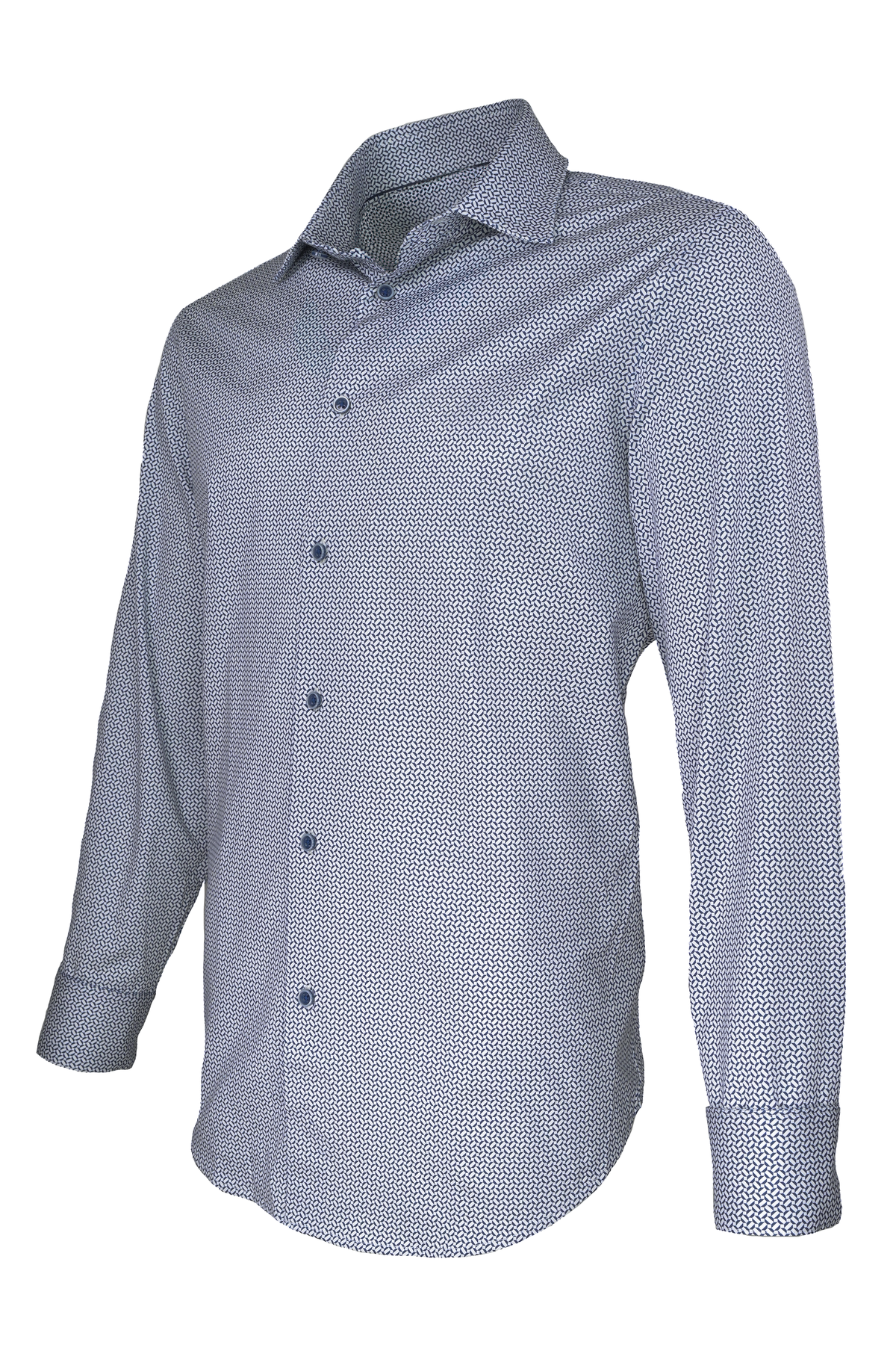 Bugatchi OoohCotton® Shirt - Navy Geometric