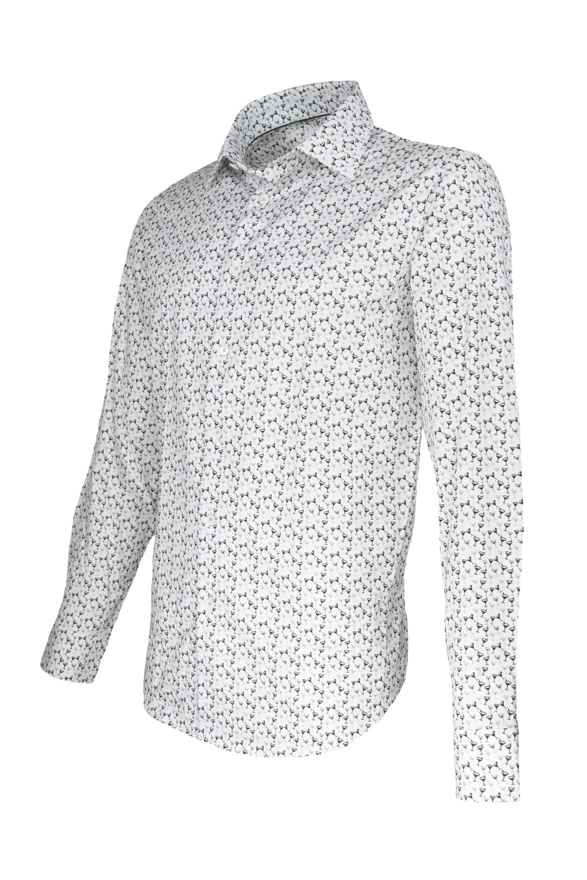 Bugatchi OoohCotton® Shirt - White Martini