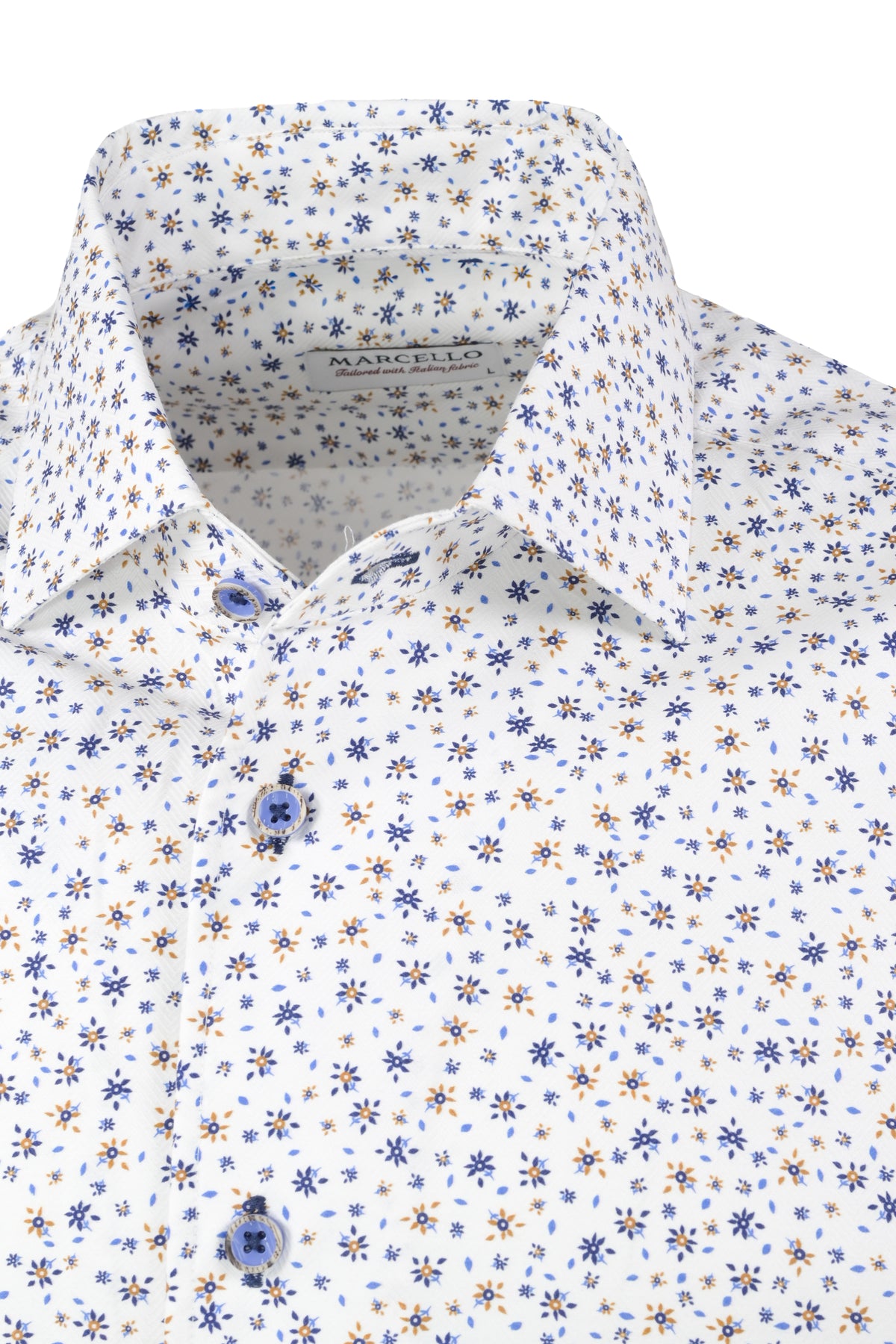 Marcello Herringbone Mini Floral Shirt