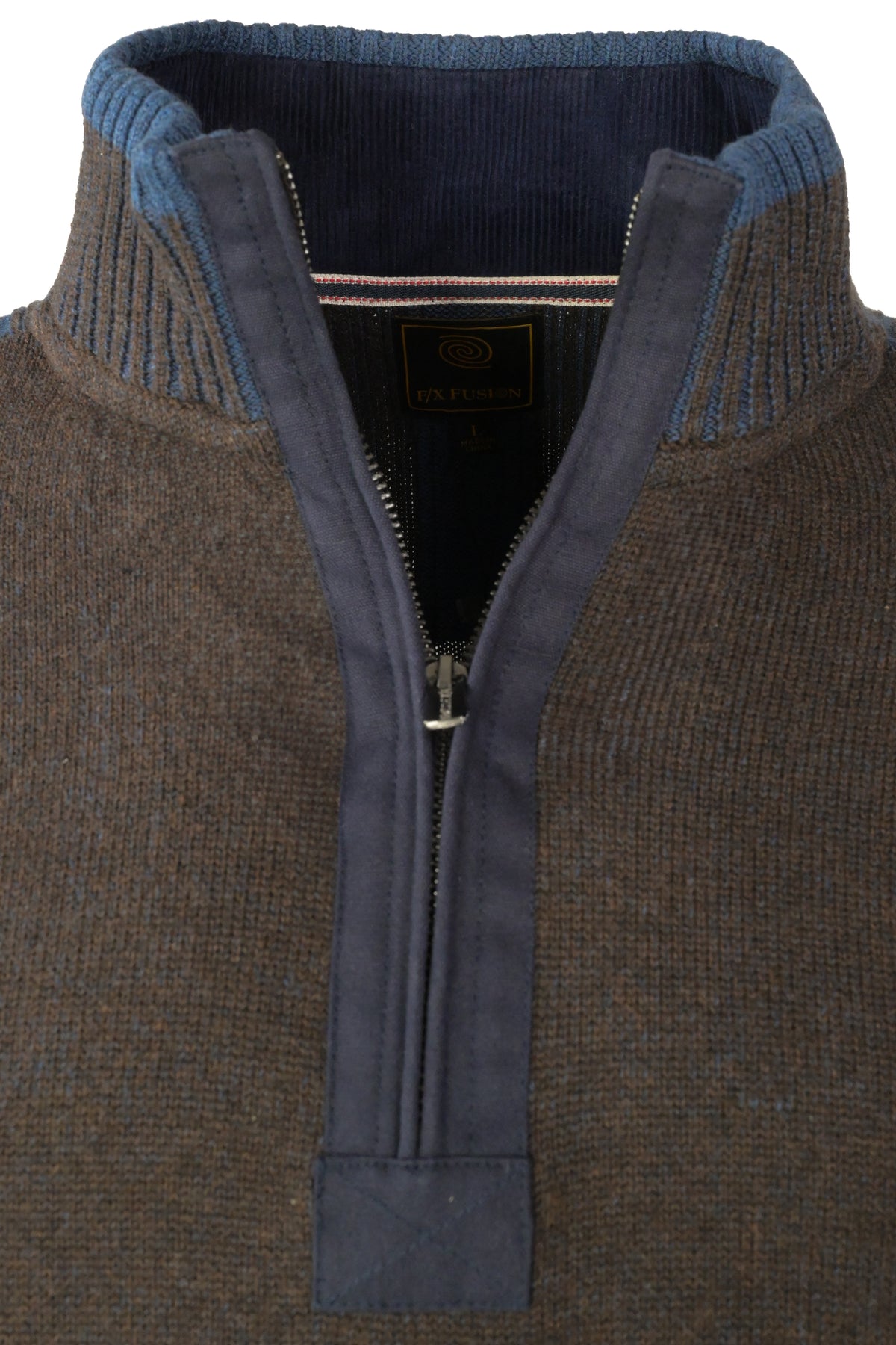 F/X Fusion ¼-Zip Sweater - Brown/Navy