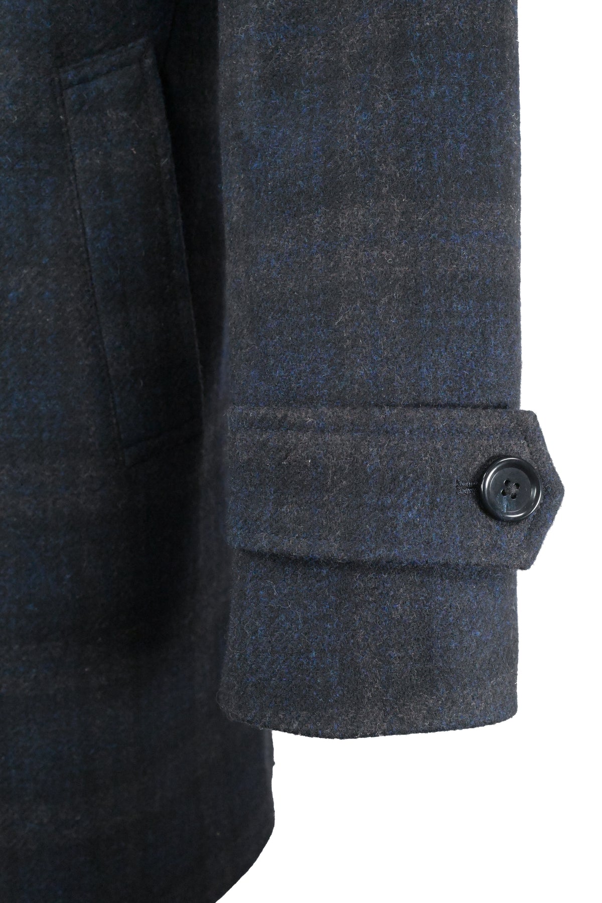 Renoir Navy Plaid Car Coat