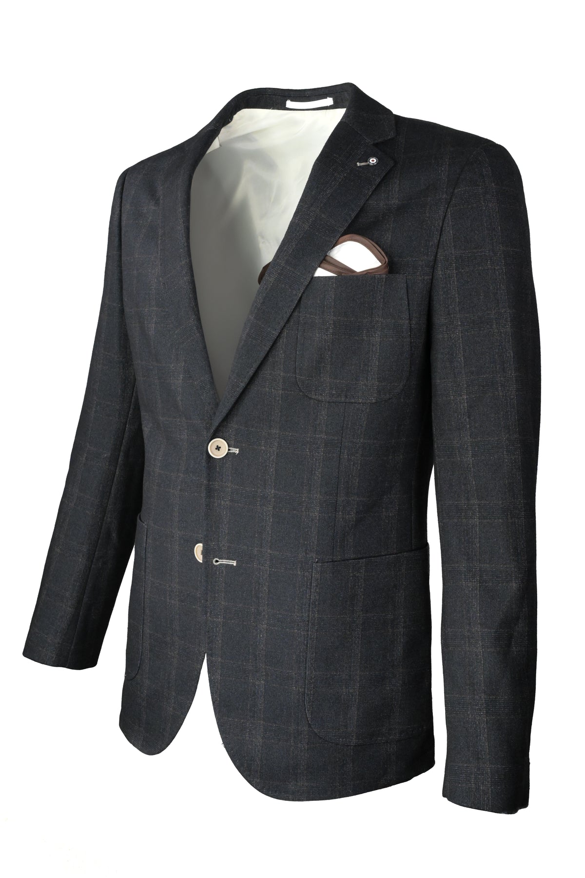 Blue Industry Fall Windowpane Sport Coat Black/Brown