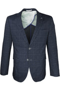 Blue Industry Fall Windowpane Sport Coat Navy