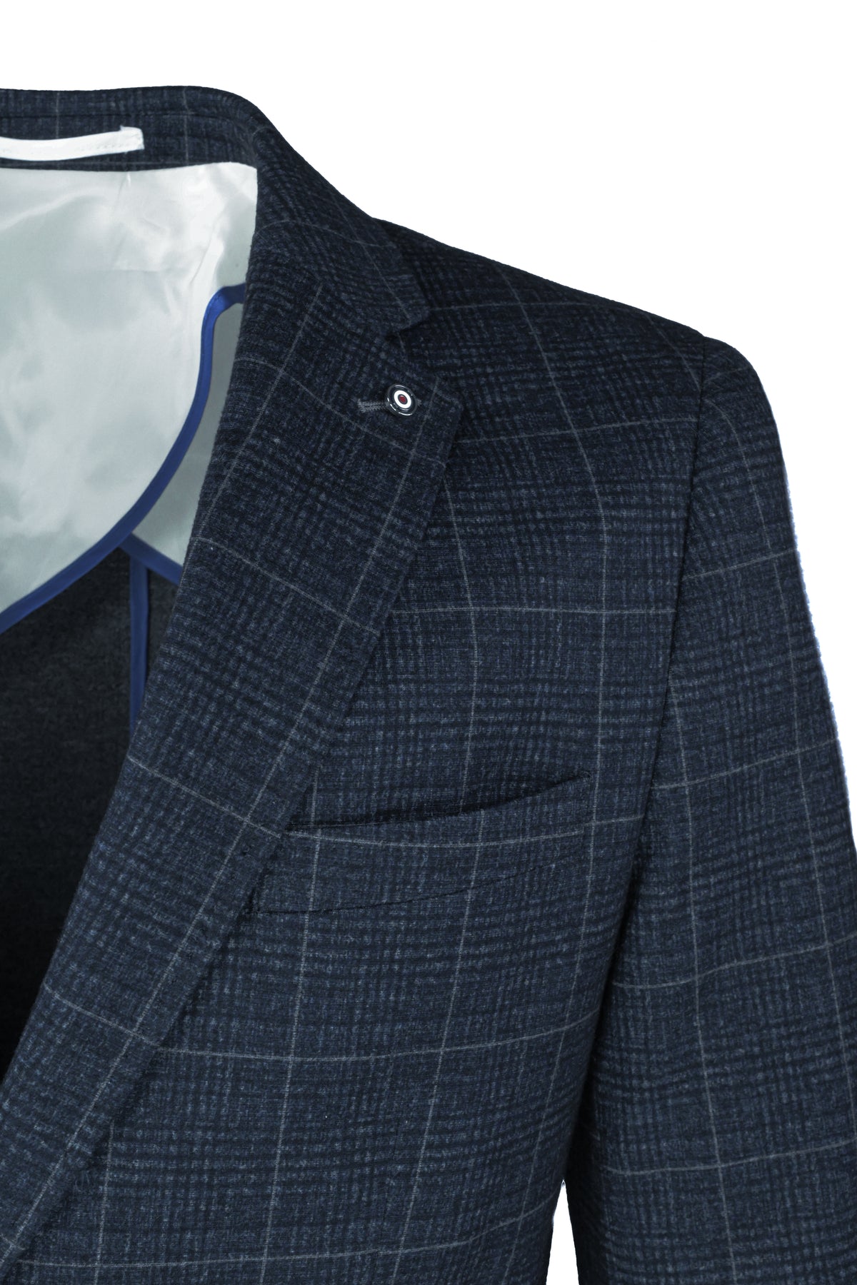 Blue Industry Fall Windowpane Sport Coat Navy