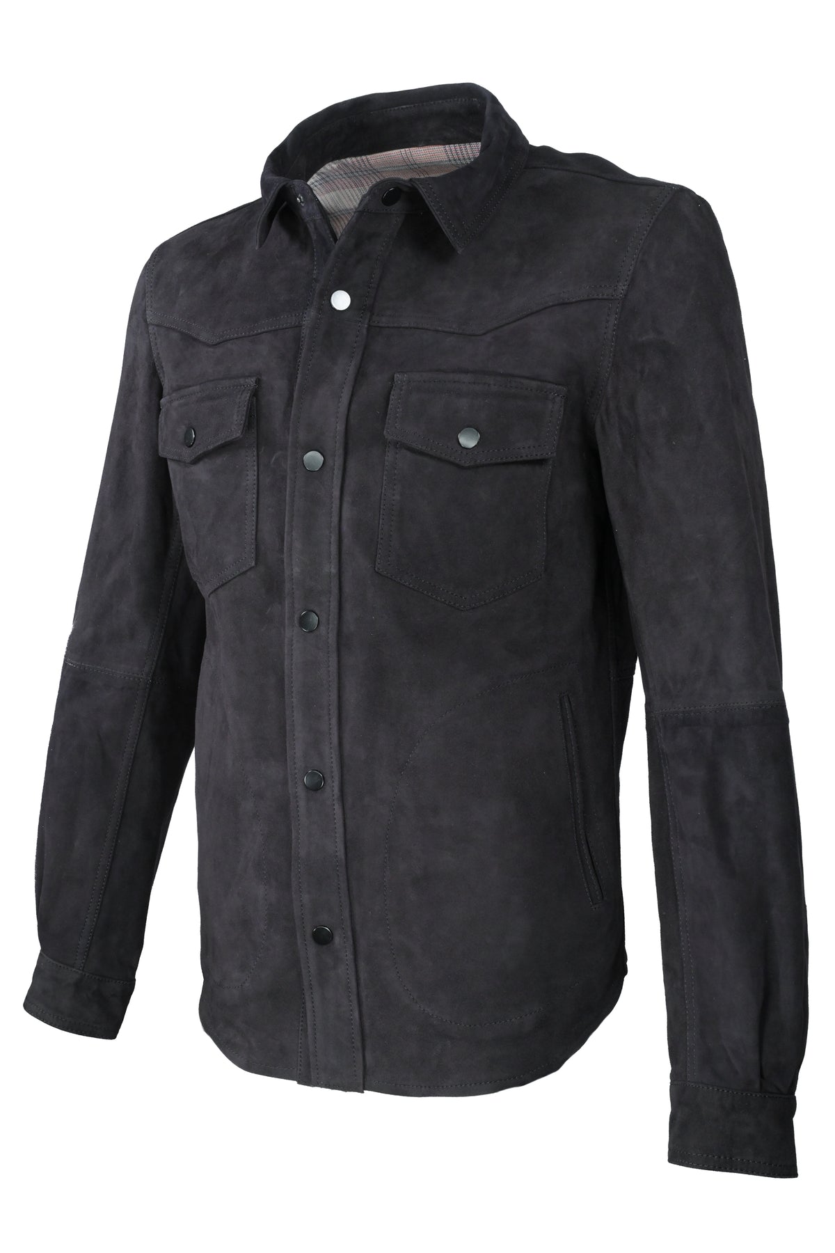 Regency Bonded Suede Shirt Jacket Navy