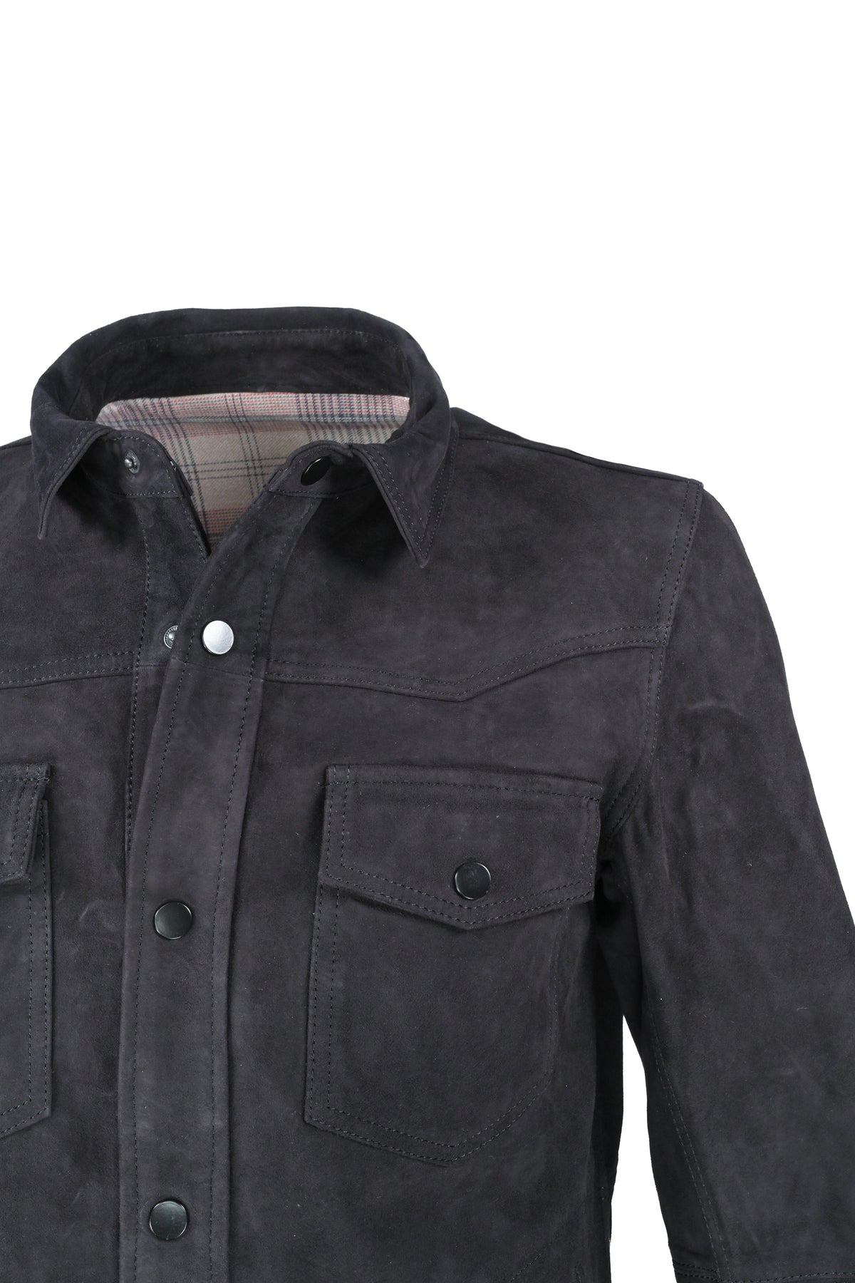 Regency Bonded Suede Shirt Jacket Navy