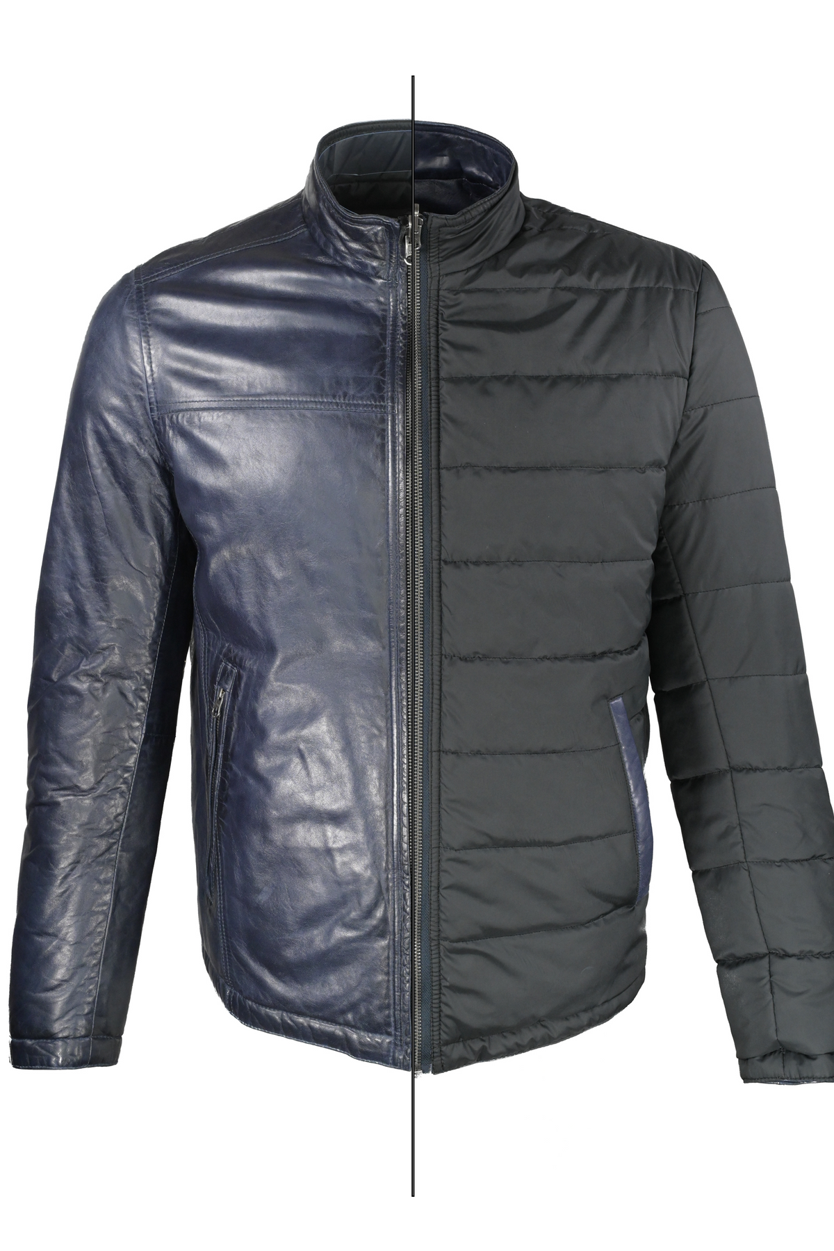 Regency Lucio Puffy/Leather Reversible Jacket - Black/Navy