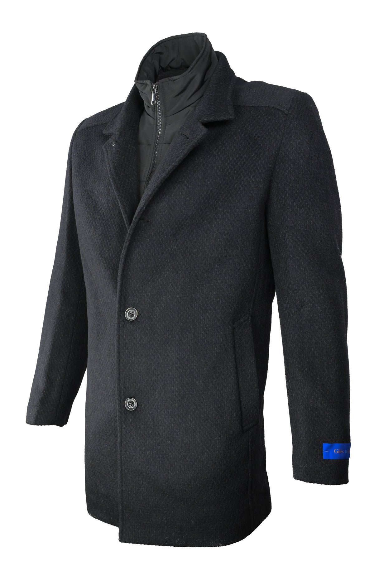 Giles & Jasper Hybrid Coat Black