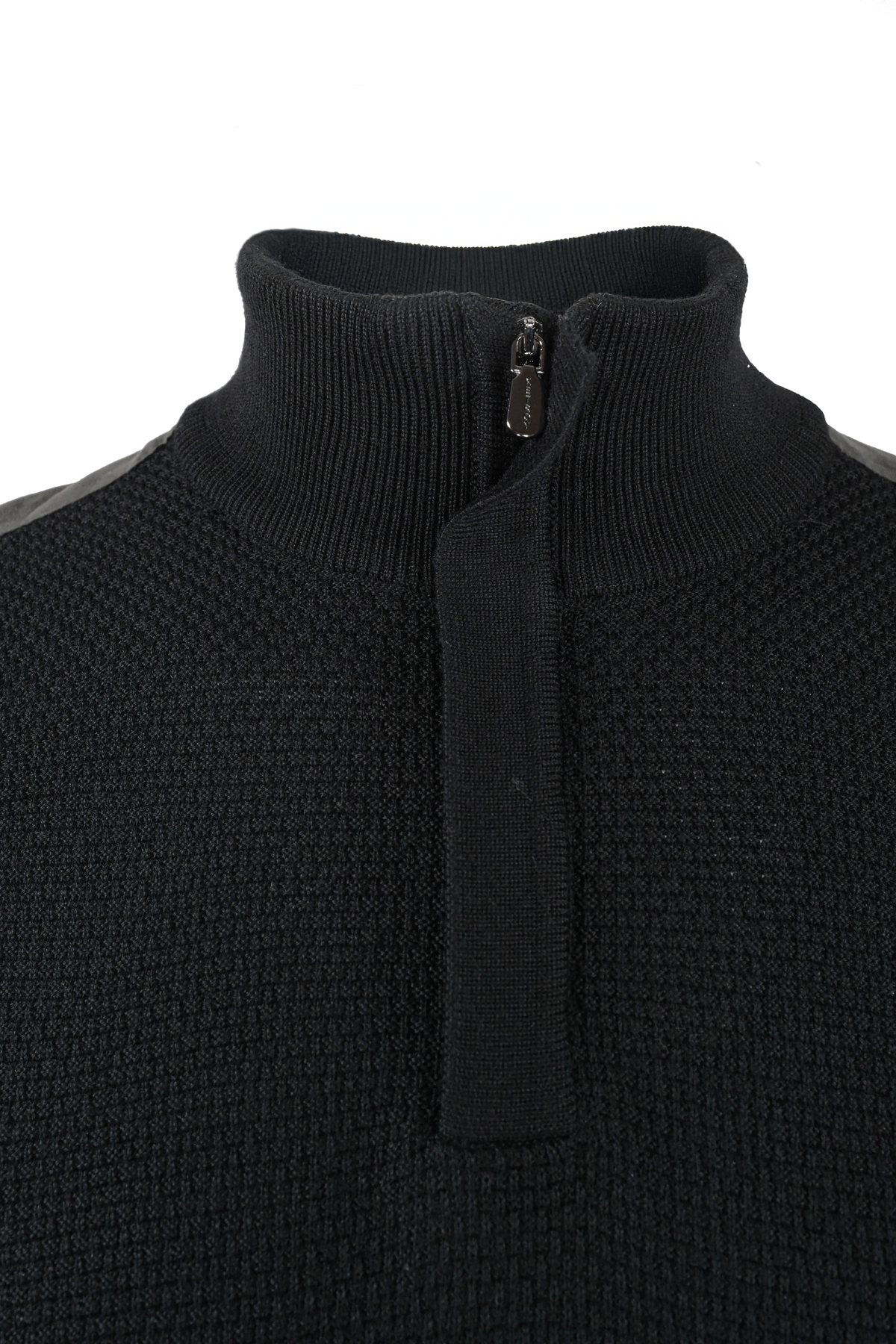 Garnet Hidden Zip Sweater - Black