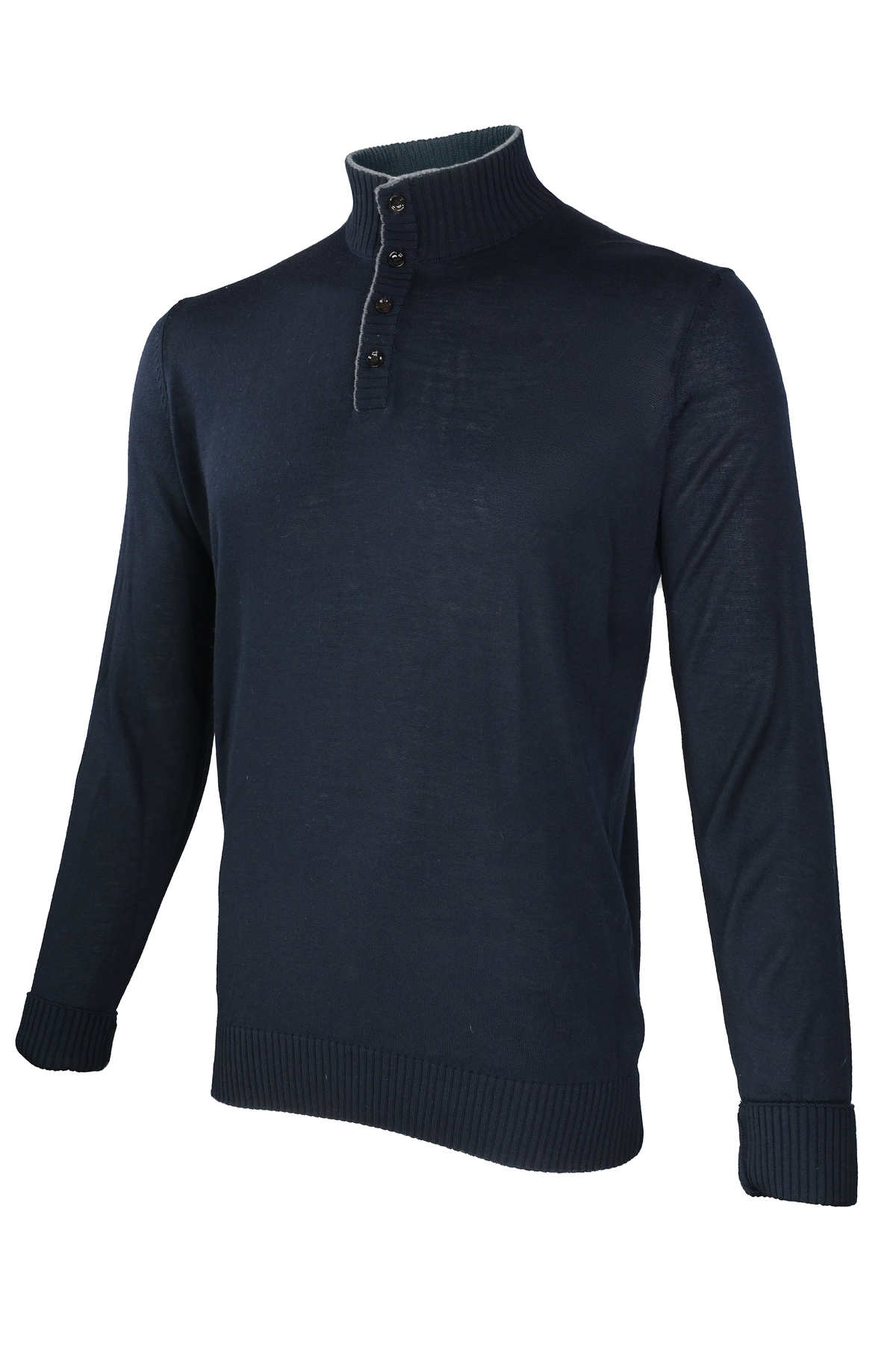 Garnet Quarter Button Sweater - Navy