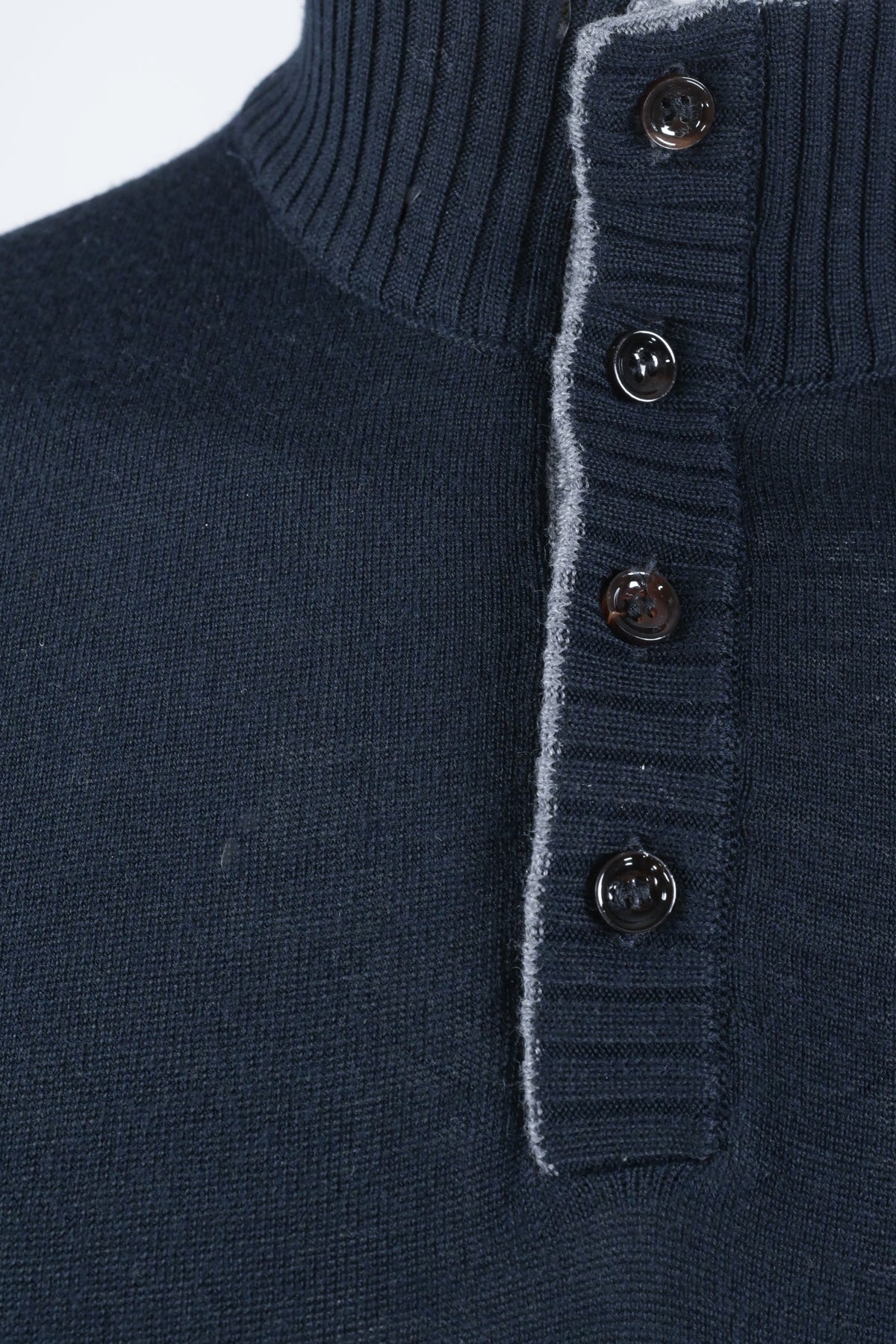 Garnet Quarter Button Sweater - Navy