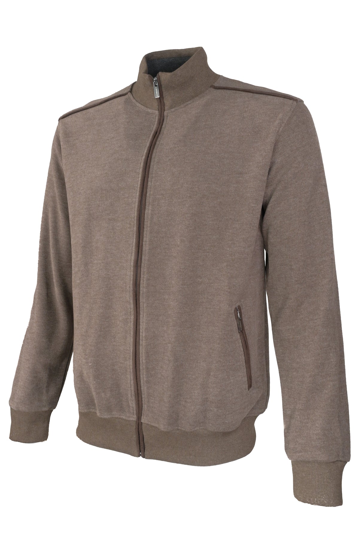 Garnet Full Zip Sweater - Brown