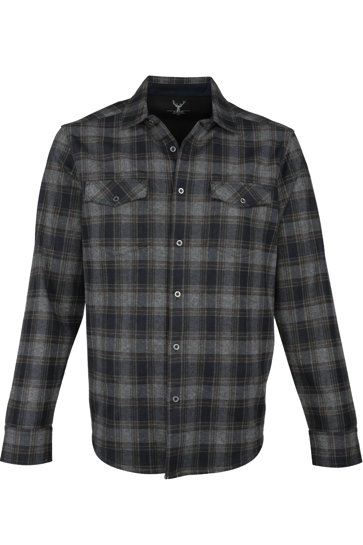 Nicoby Plaid Shirt Jacket Brown/Charcoal Ticknors Men's Clothiers Nicoby Plaid Shirt Jacket Brown/Charcoal Ticknors Men's Clothiers