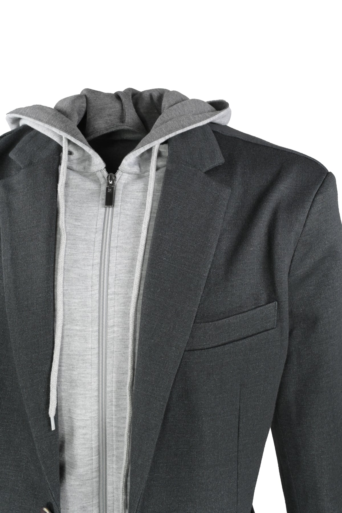 Nicoby Hybrid Hooded Sport Coat - Charcoal