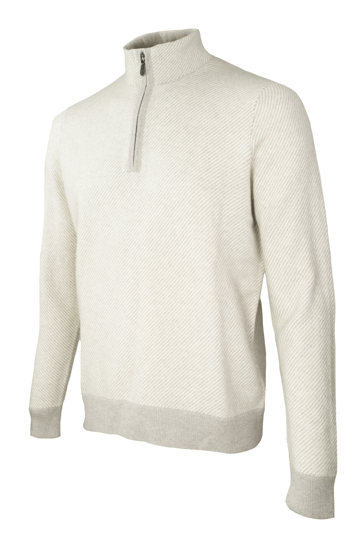 Raffi "The Kaden" 1/4 Zip Mock-neck Sweater Cloud