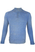 Autumn Cashmere Inked 1/4 Zip Pullover Sweater Blue