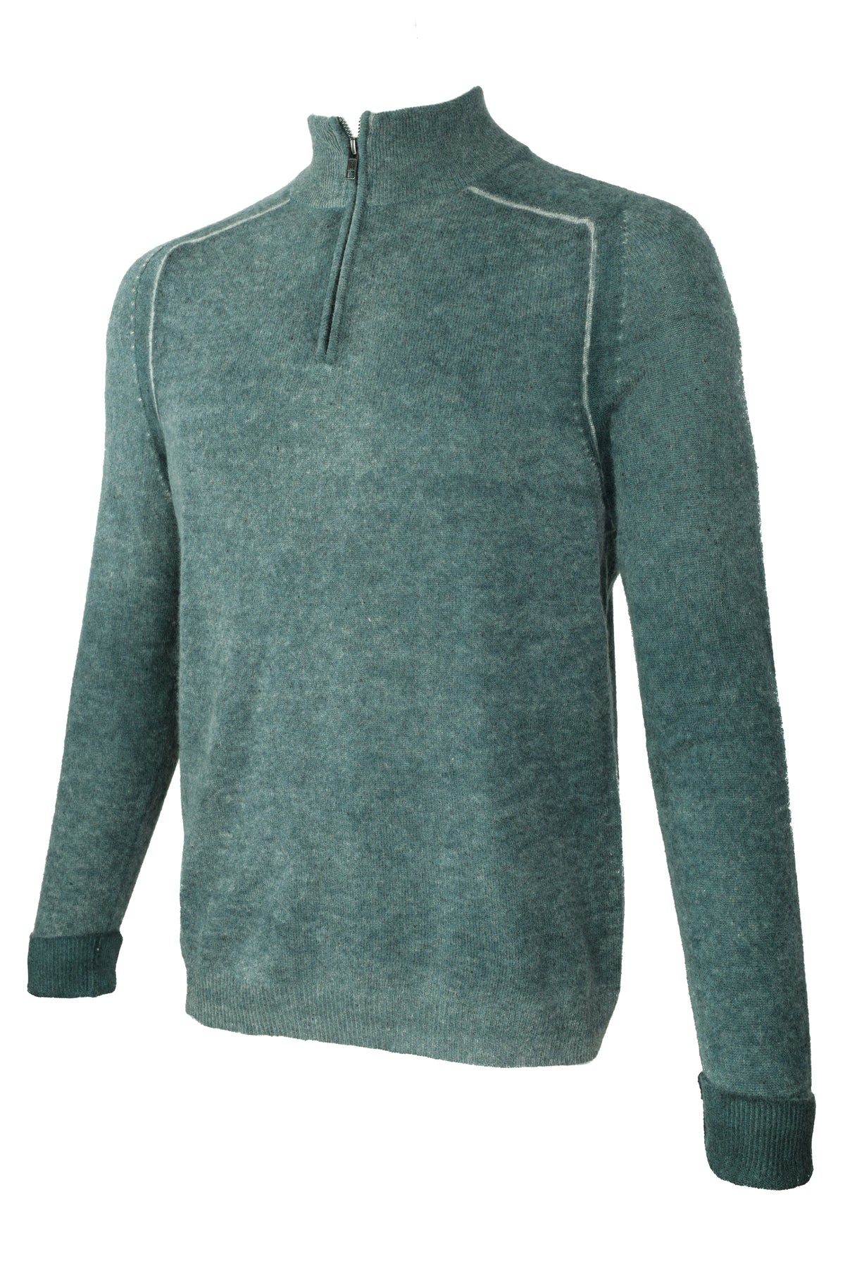 Autumn Cashmere Inked 1/4 Zip Pullover Sweater Green