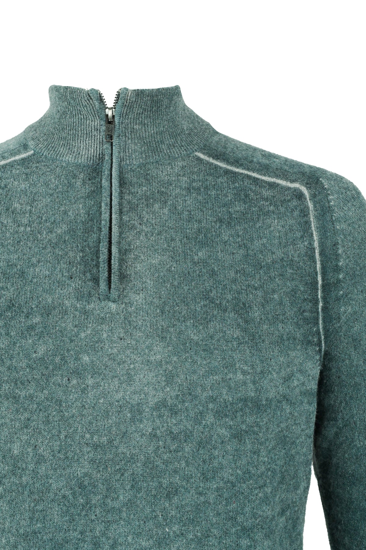 Autumn Cashmere Inked 1/4 Zip Pullover Sweater Green