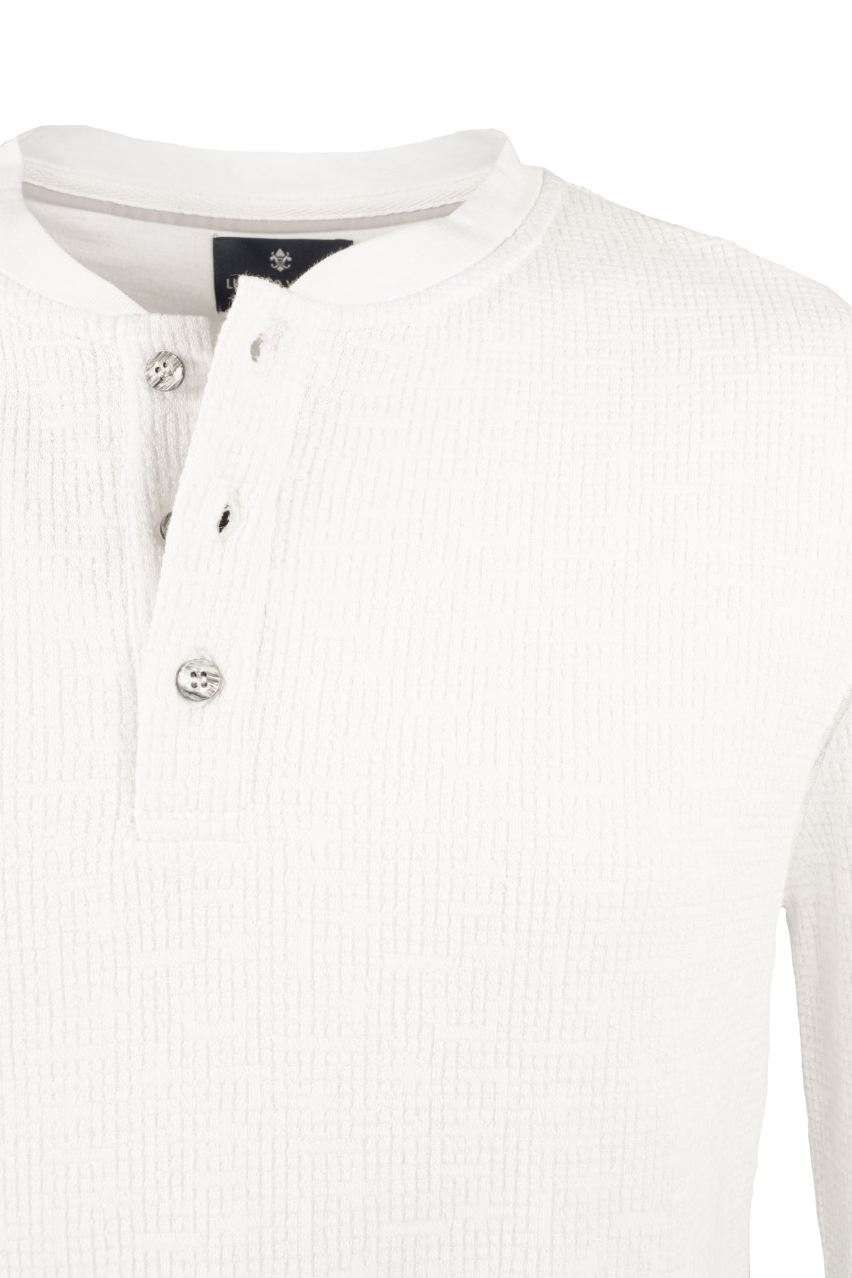 Luchiano Visconti Jacquard Henley - White