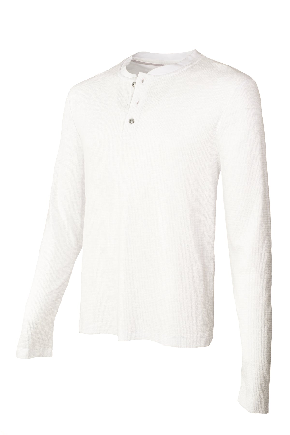 Luchiano Visconti Jacquard Henley - White