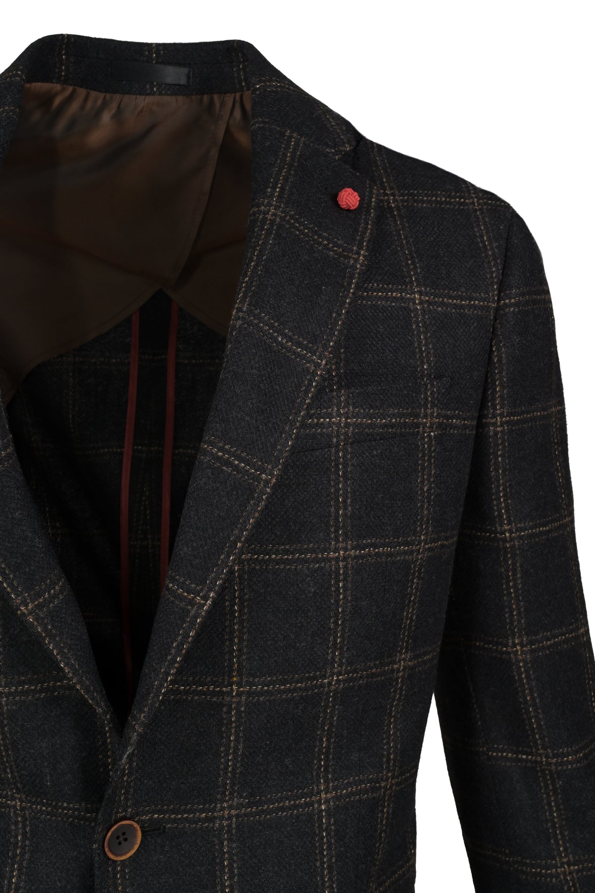 TailoRed Windowpane Gianni Sport Coat - Black/Tan