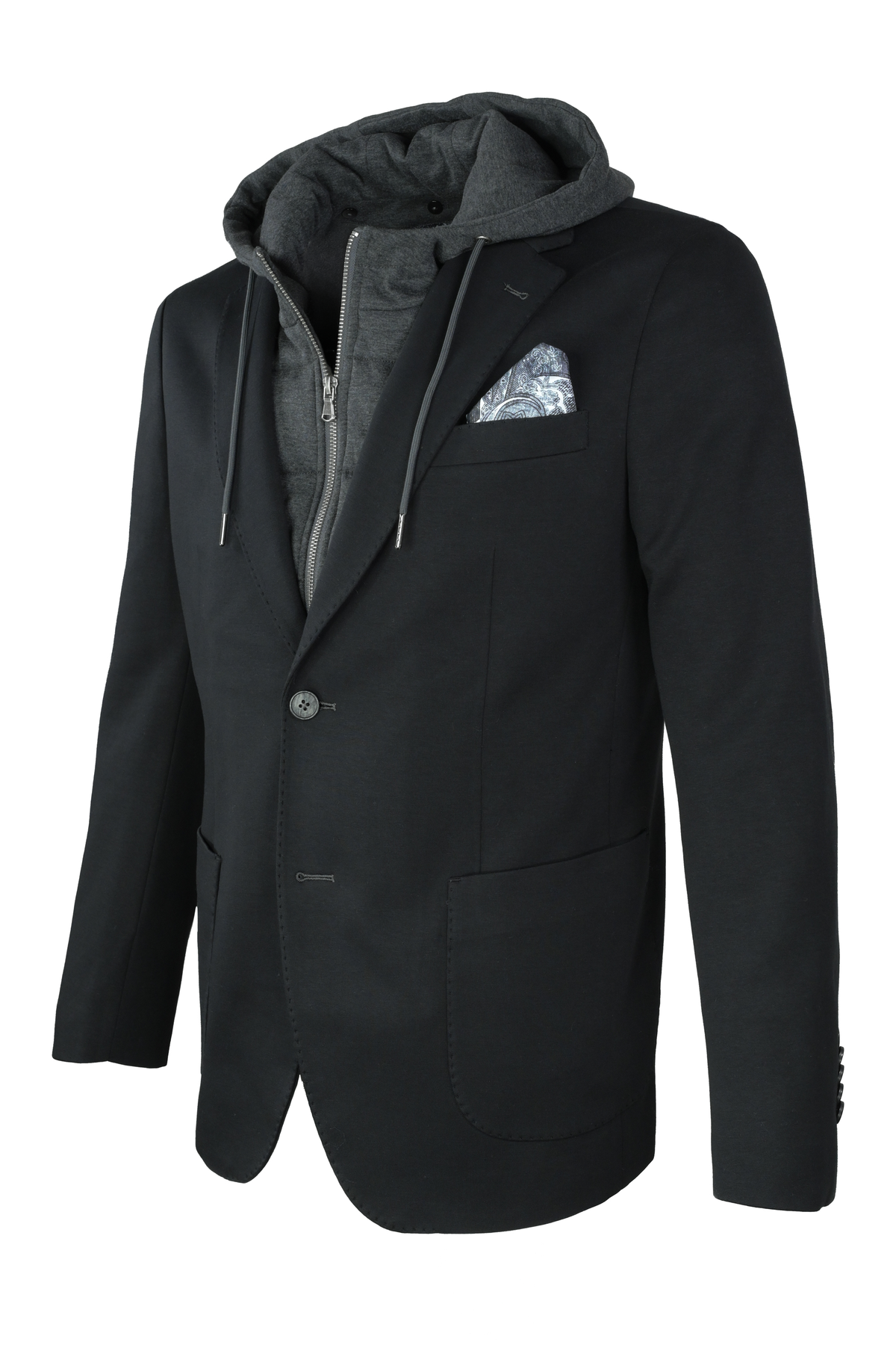 7 Downie St. Hybrid Hooded Hudson Sport coat - Black