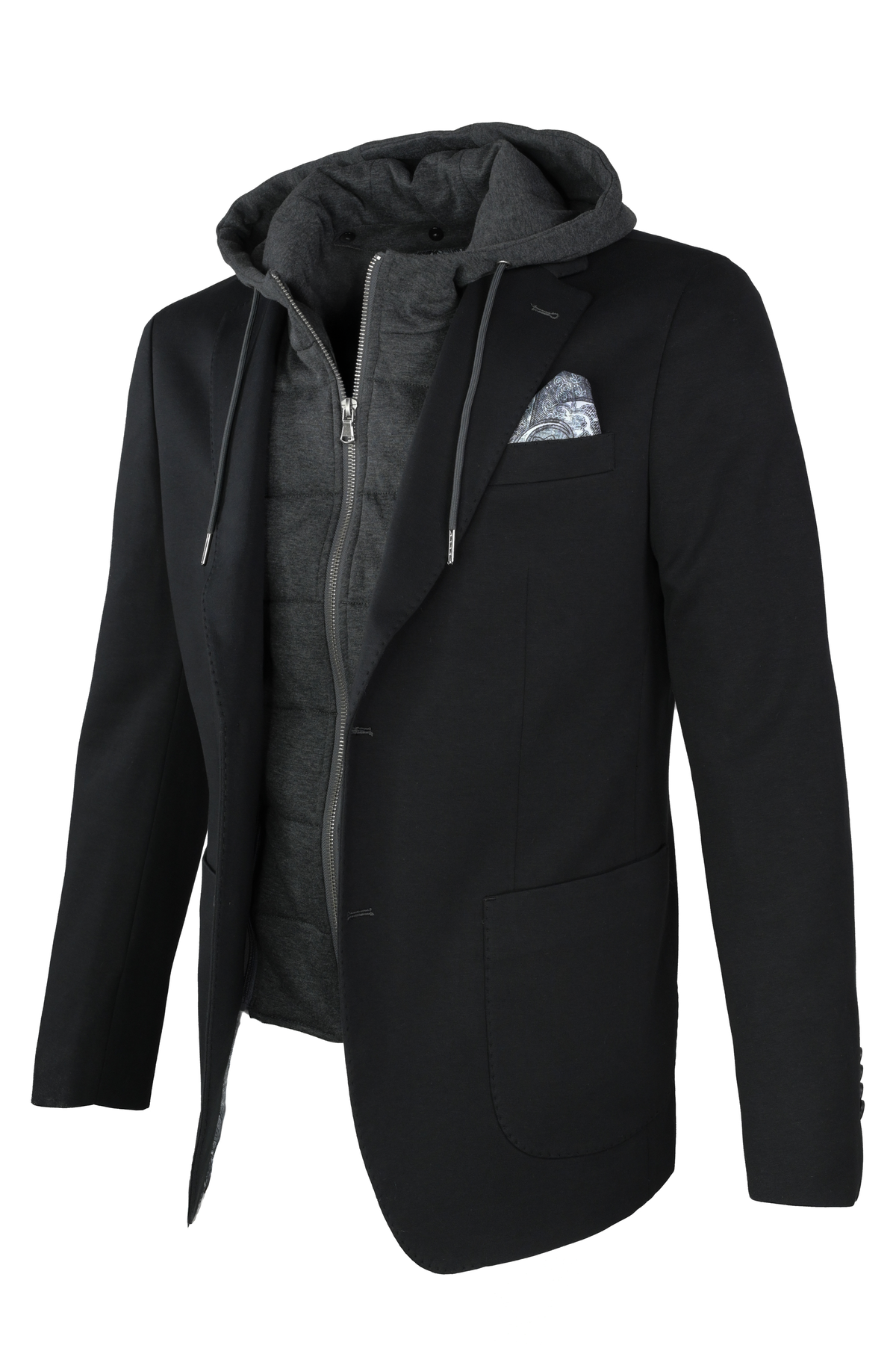 7 Downie St. Hybrid Hooded Hudson Sport coat - Black