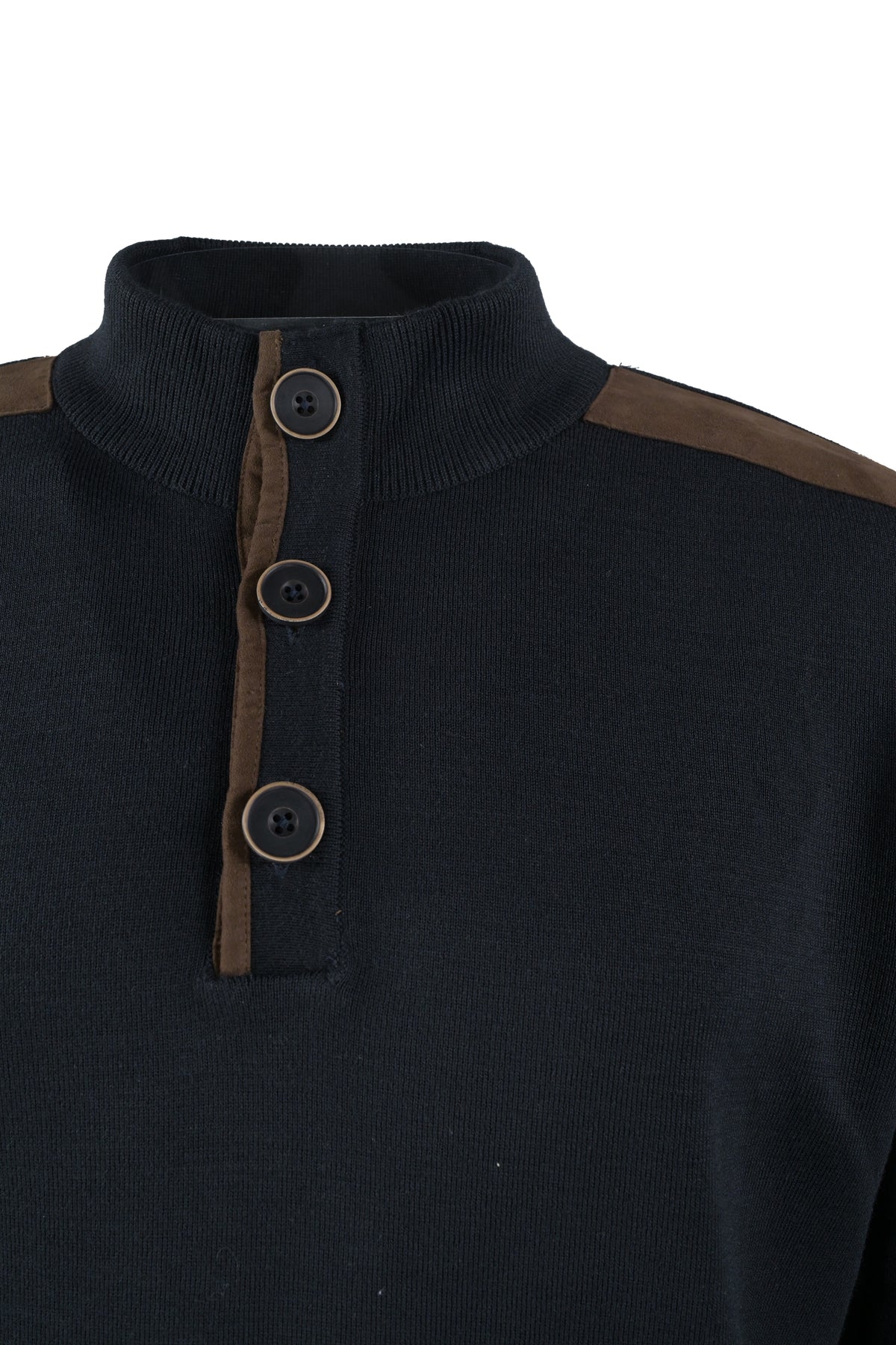 Inpore Quarter Button Sweater - Navy