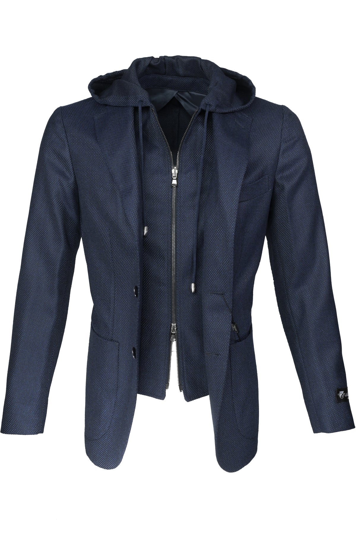 Alberto Zimni Signature Hybrid Hooded Sport Coat Navy