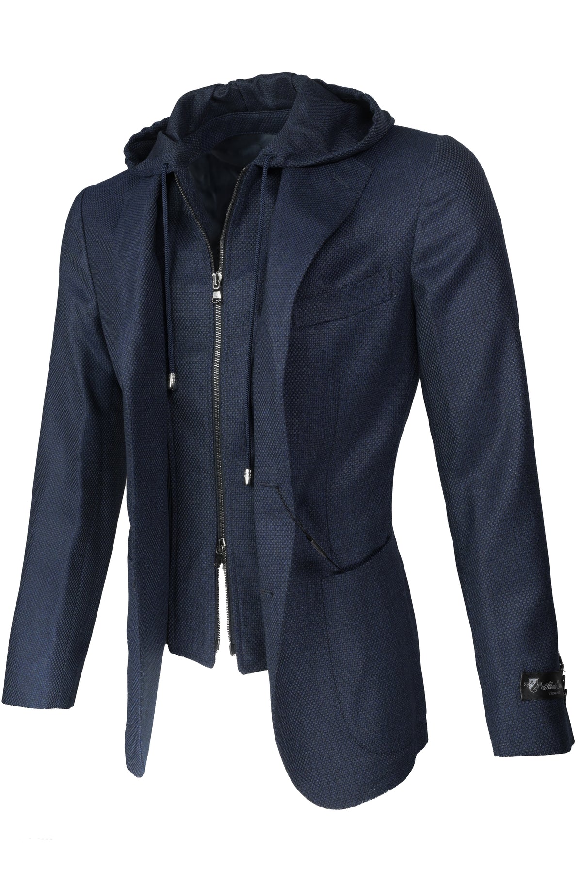 Alberto Zimni Signature Hybrid Hooded Sport Coat Navy