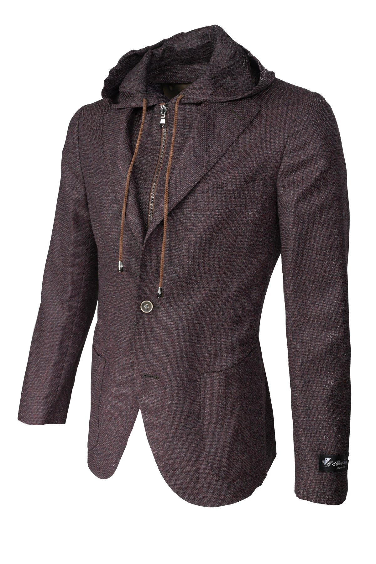 Alberto Zimni Signature Hybrid Hooded Sport Coat Burgundy