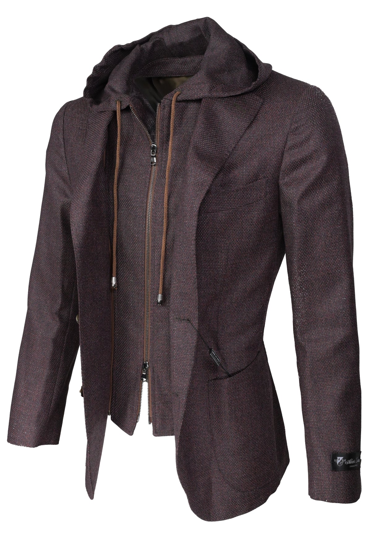 Alberto Zimni Signature Hybrid Hooded Sport Coat Burgundy