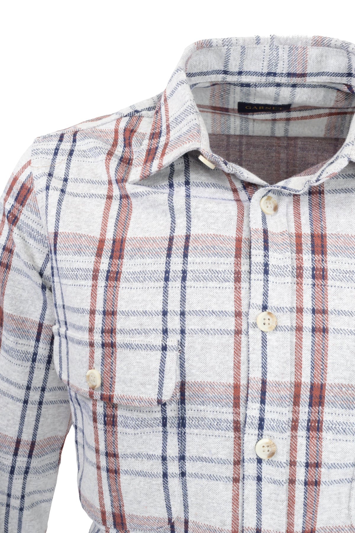 Garnet Plaid Shirt Jacket - Oat