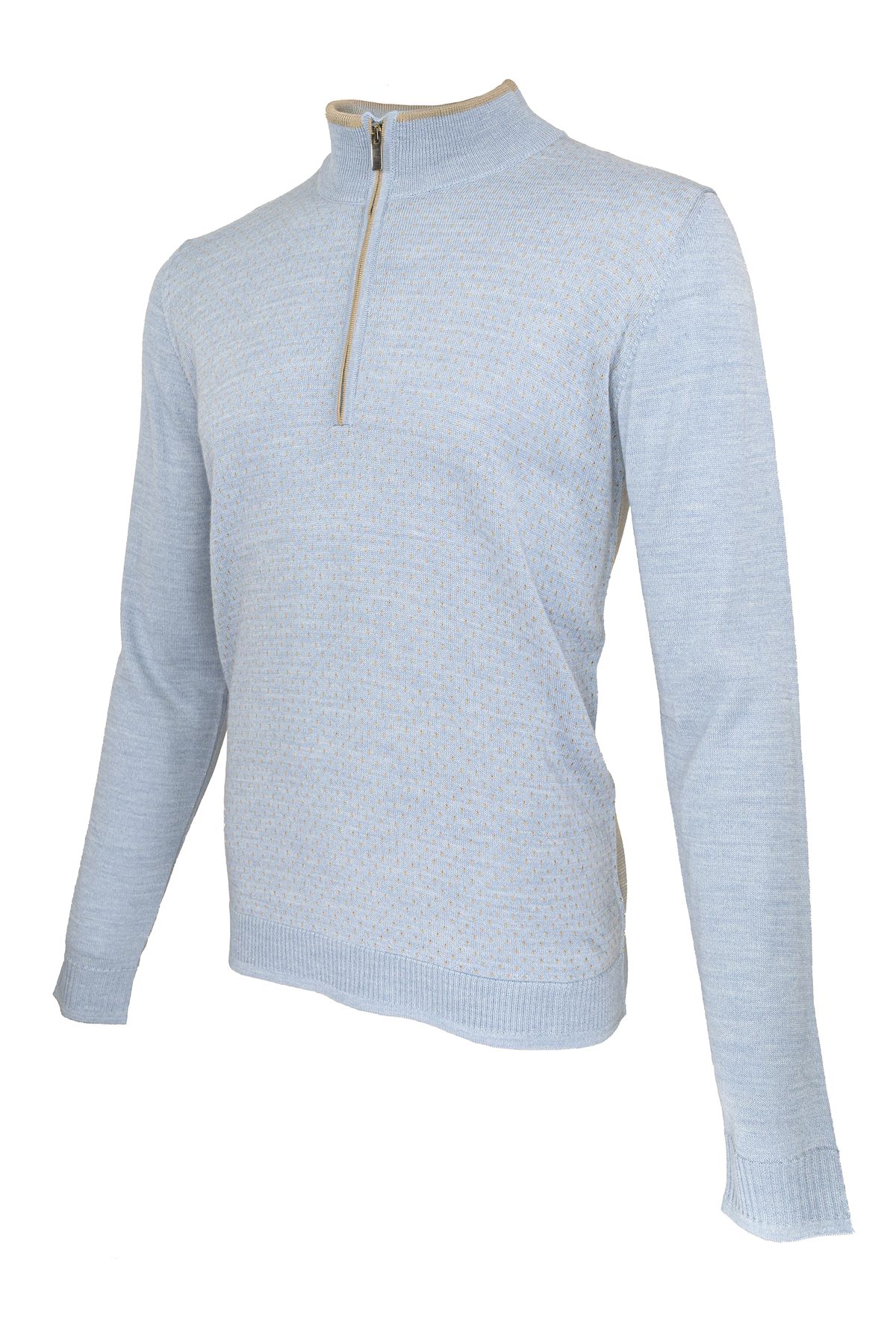 Codice Half Zip Sweater - Blue / Beige