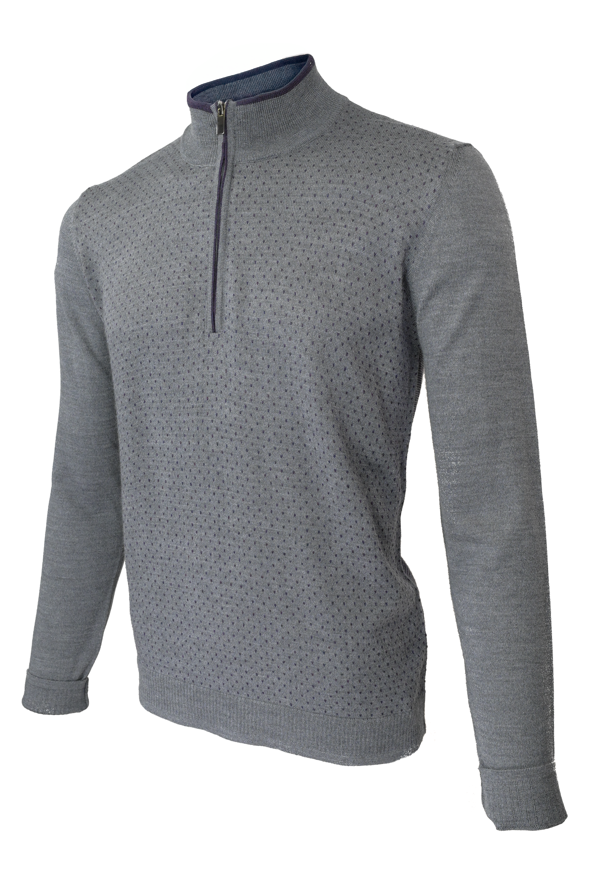 Codice Half Zip Sweater - Gray / Purple