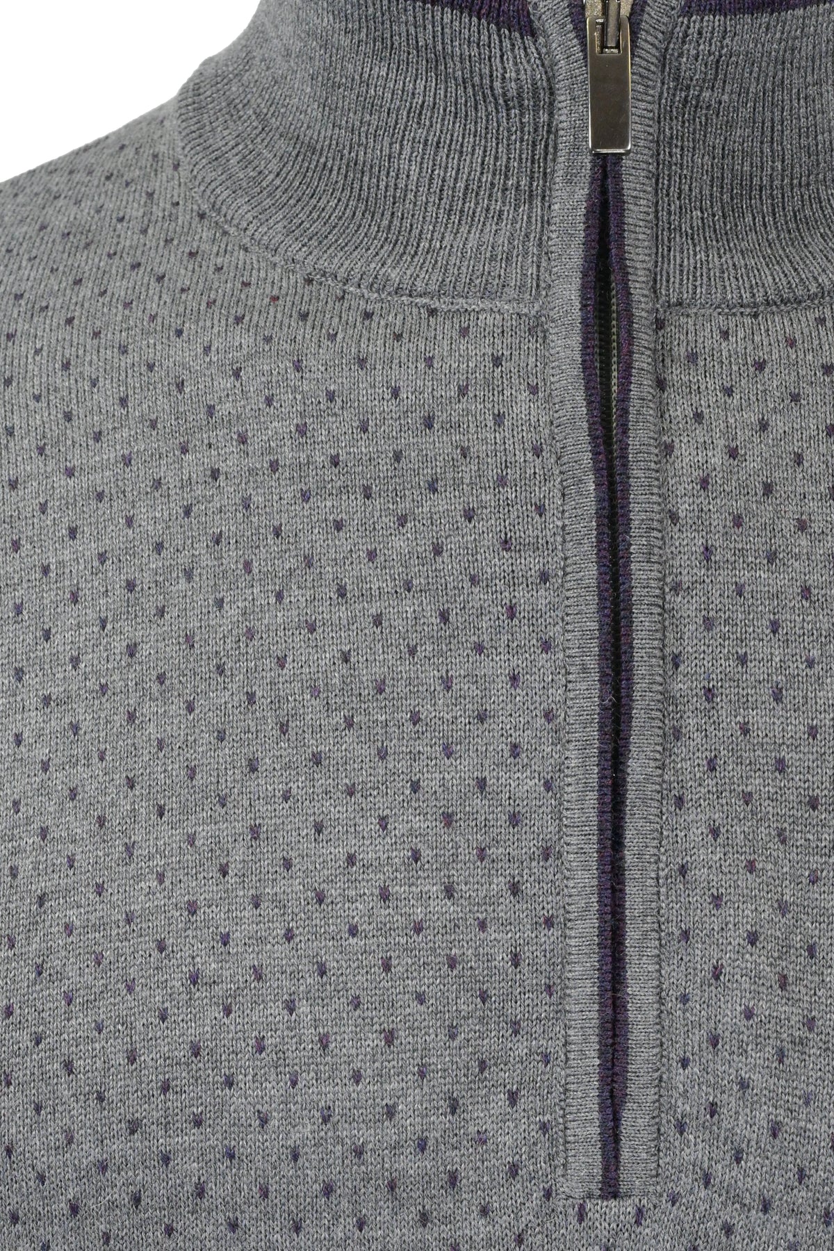 Codice Half Zip Sweater - Gray / Purple