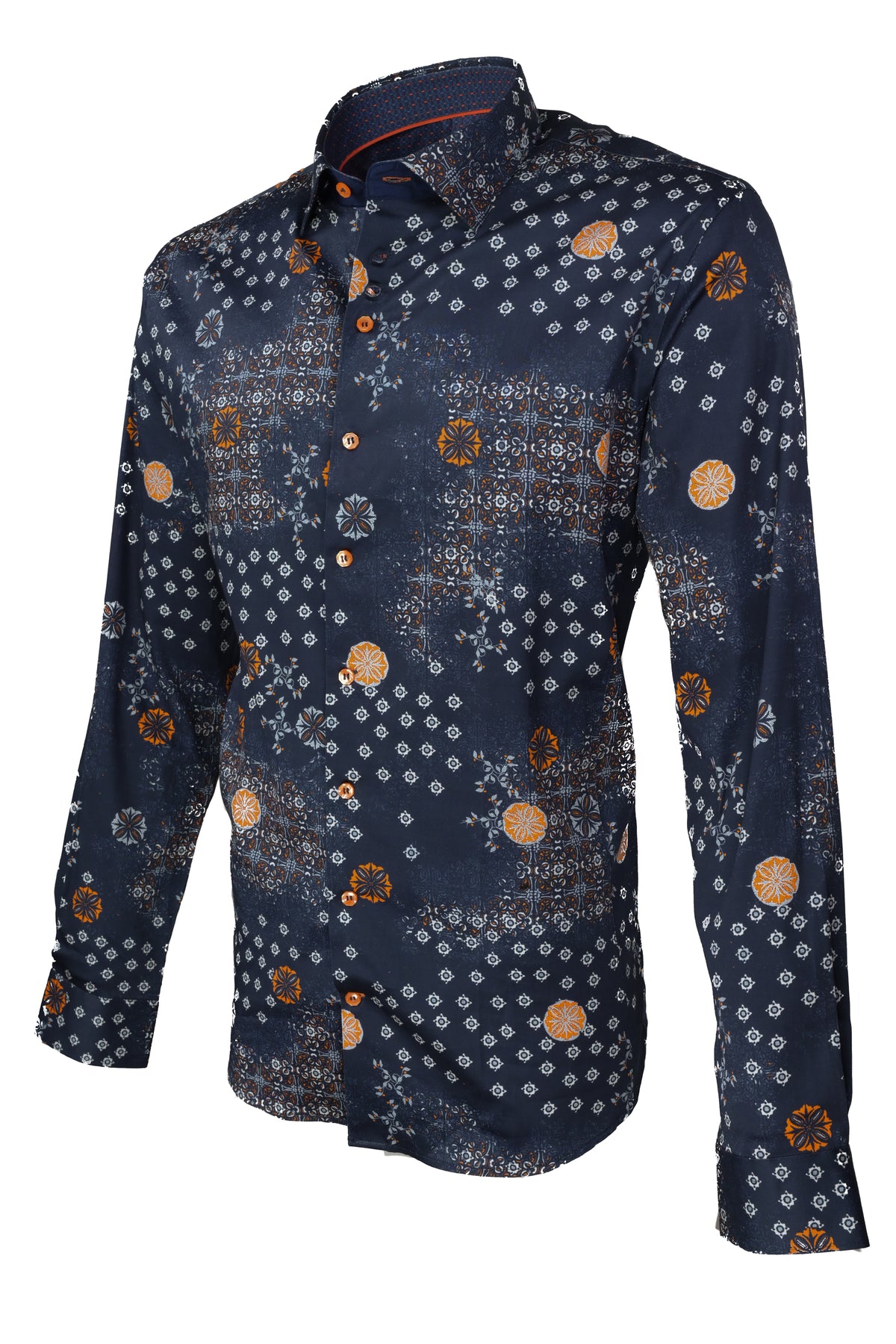 Au Noir Floriani Shirt - Navy / Orange