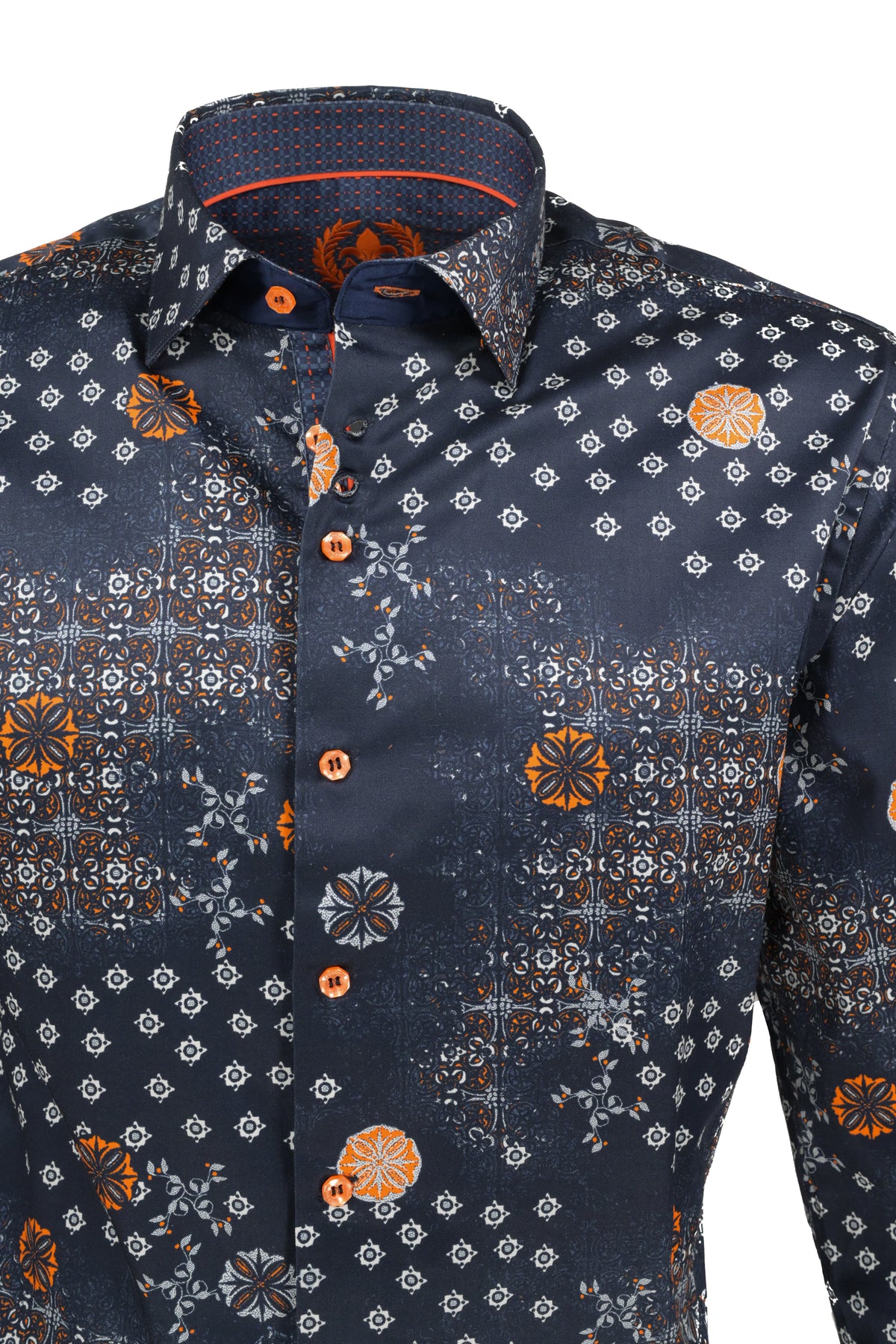 Au Noir Floriani Shirt - Navy / Orange