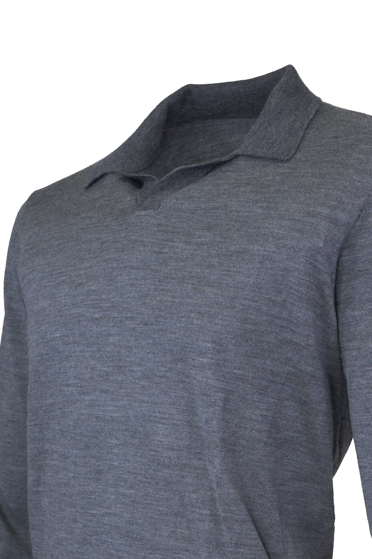 Robert Barakett Johnny Collar Merino-Wool Sweater - Gray