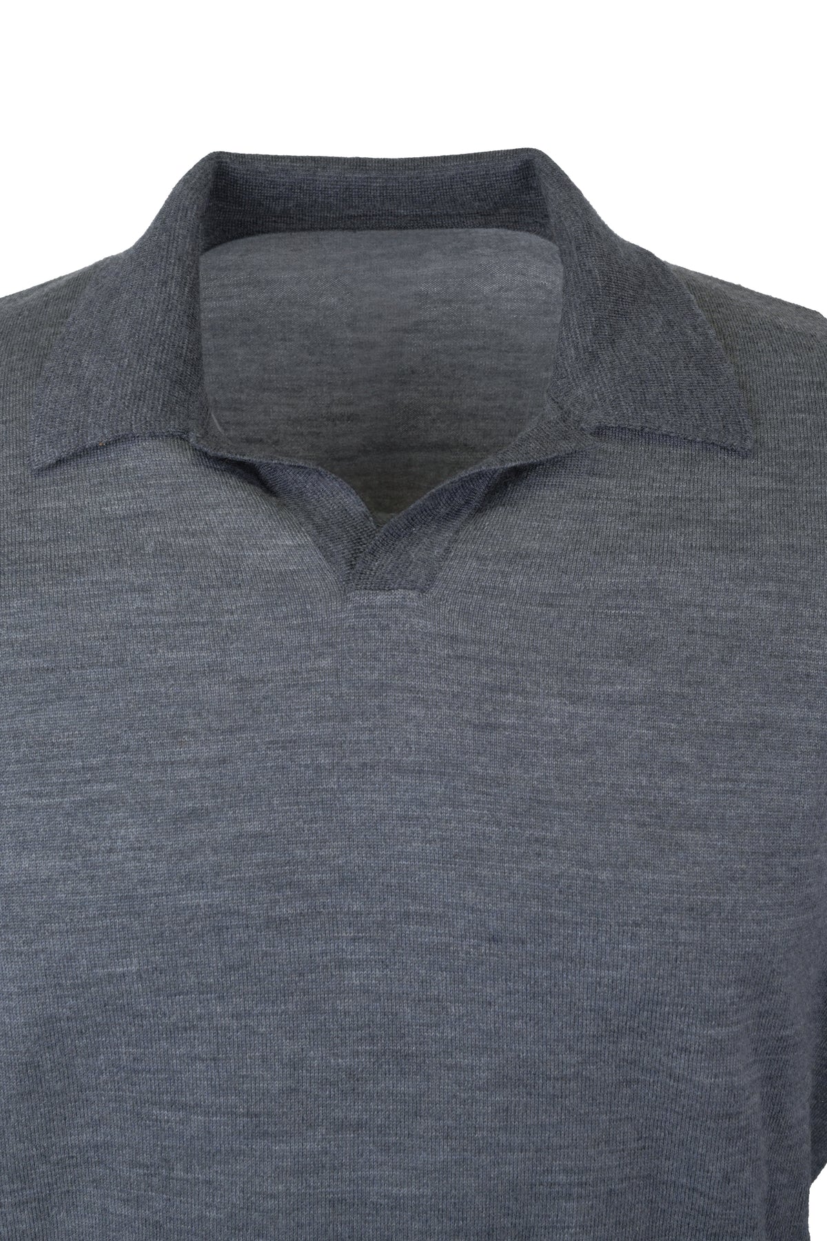 Robert Barakett Johnny Collar Merino-Wool Sweater - Gray