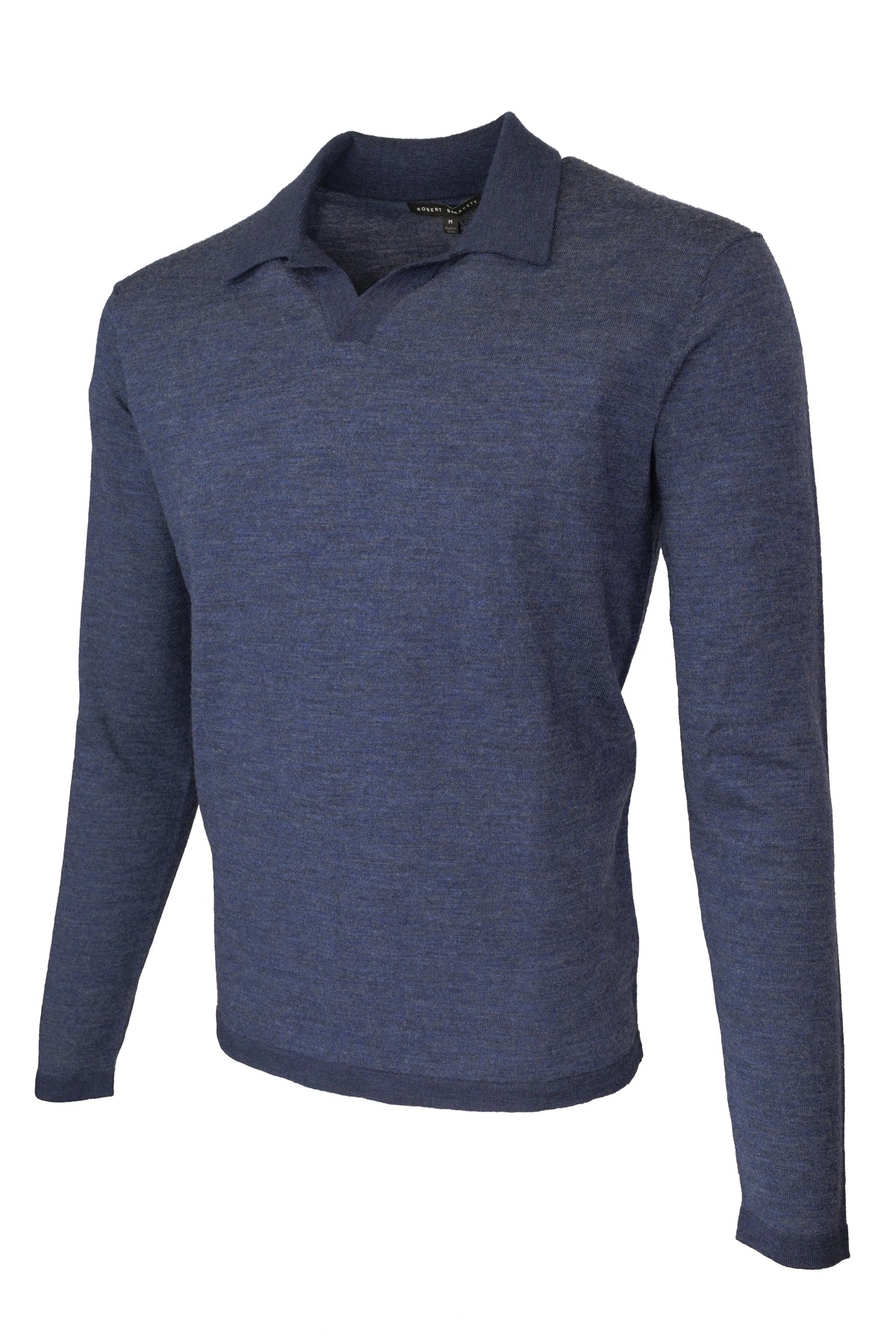 Robert Barakett Johnny Collar Merino-Wool Sweater - Navy