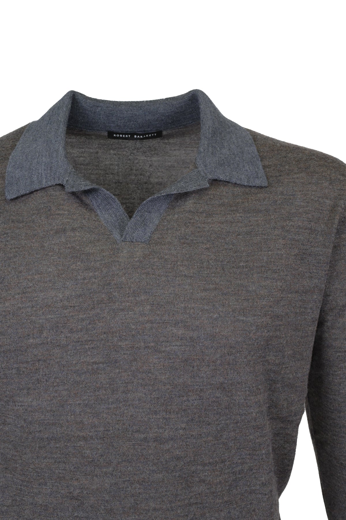 Robert Barakett Johnny Collar Merino-Wool Sweater - Cocoa