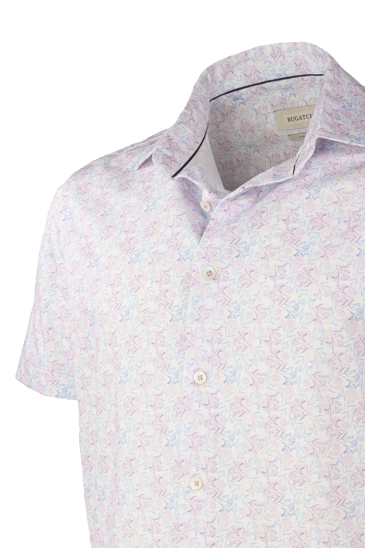 Bugatchi OoohCotton Stretch Nature Shirt - Dusty Pink