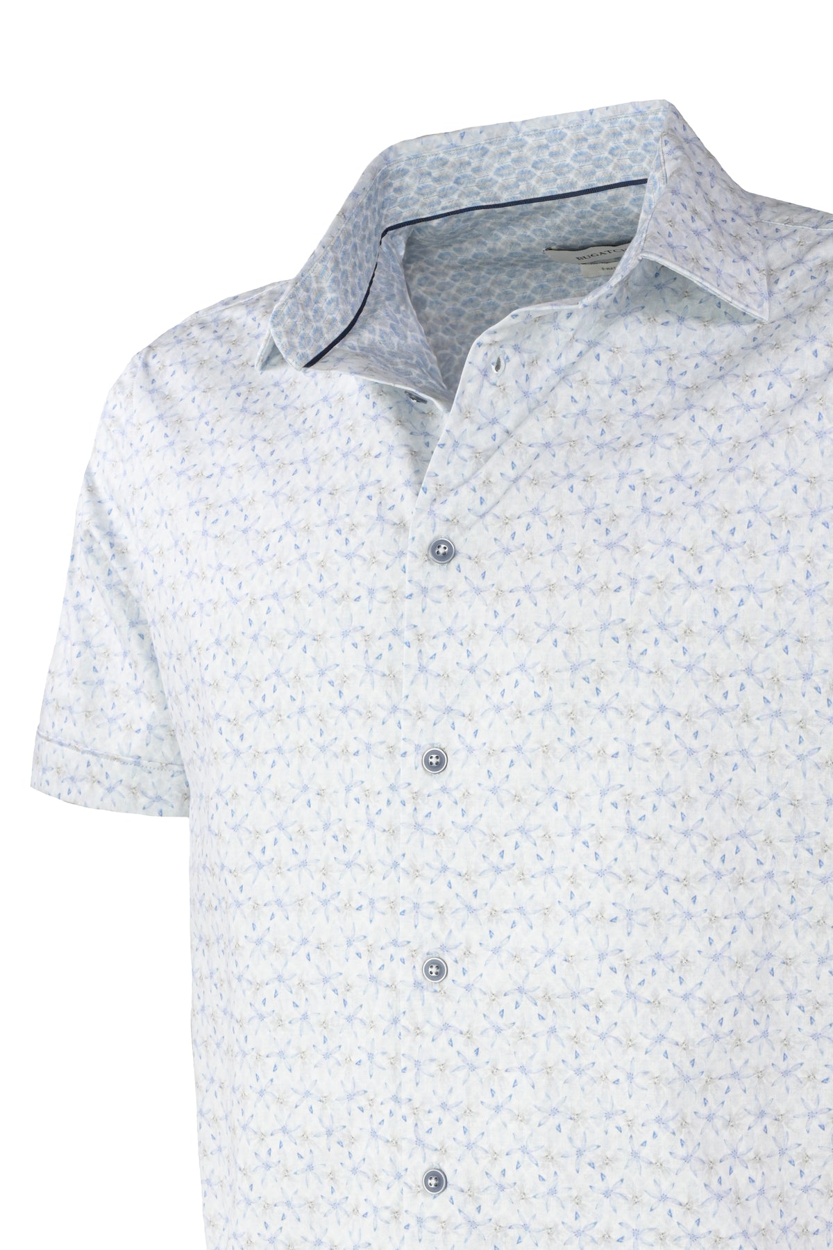 Bugatchi OoohCotton Stretch Nature Shirt - Air Blue