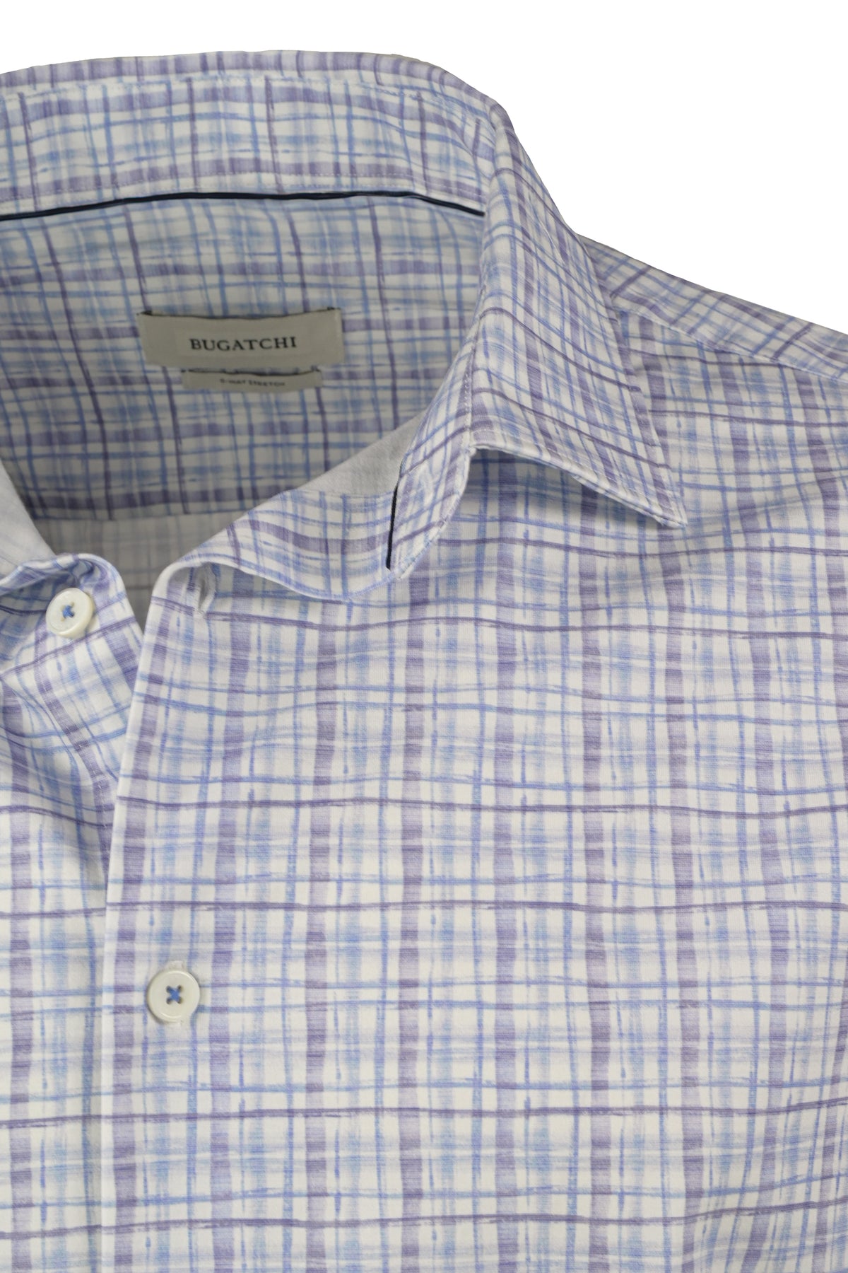 Bugatchi OoohCotton Plaid Print Shirt - Air Blue