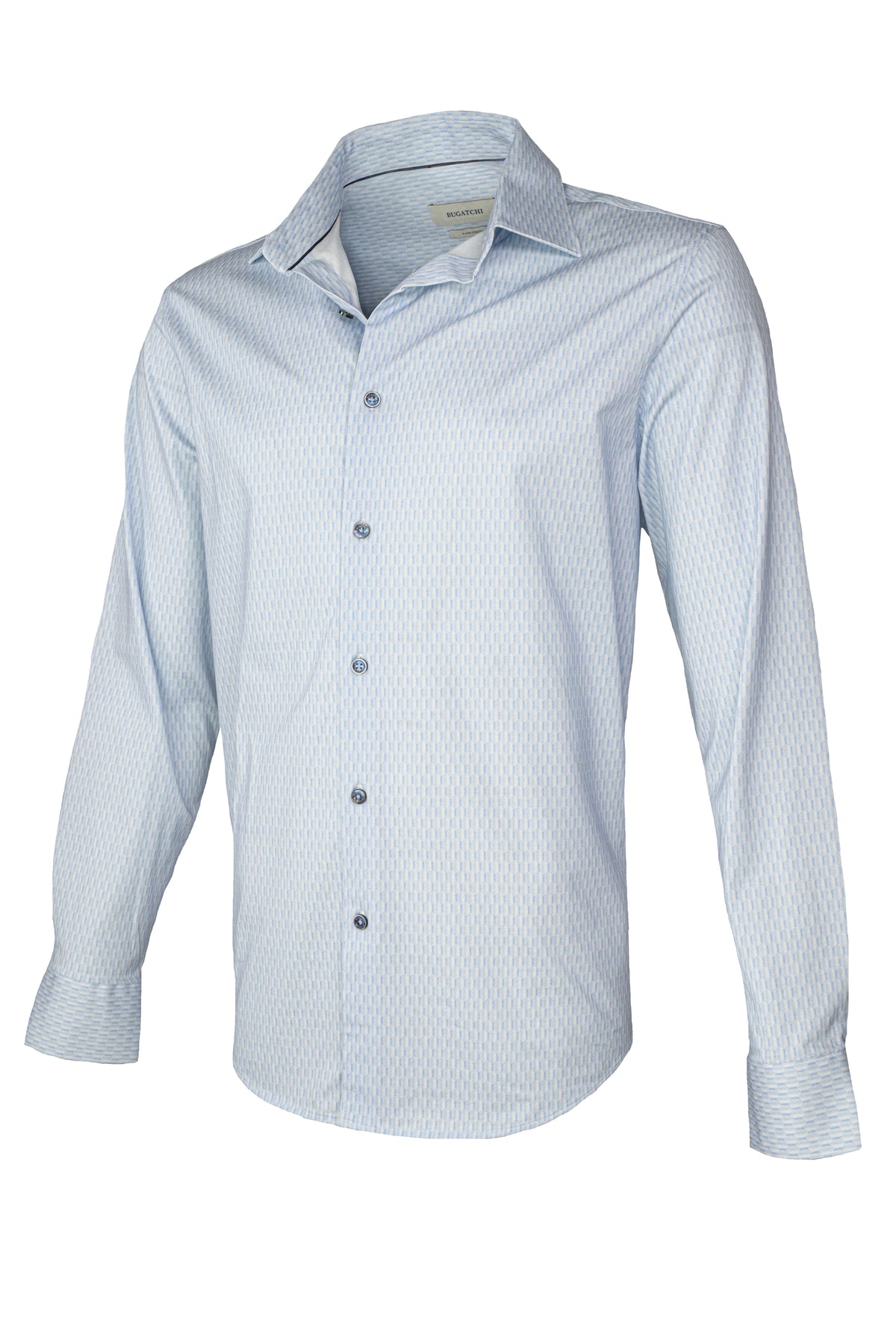 Bugatchi OoohCotton Honeycomb Shirt - Air Blue